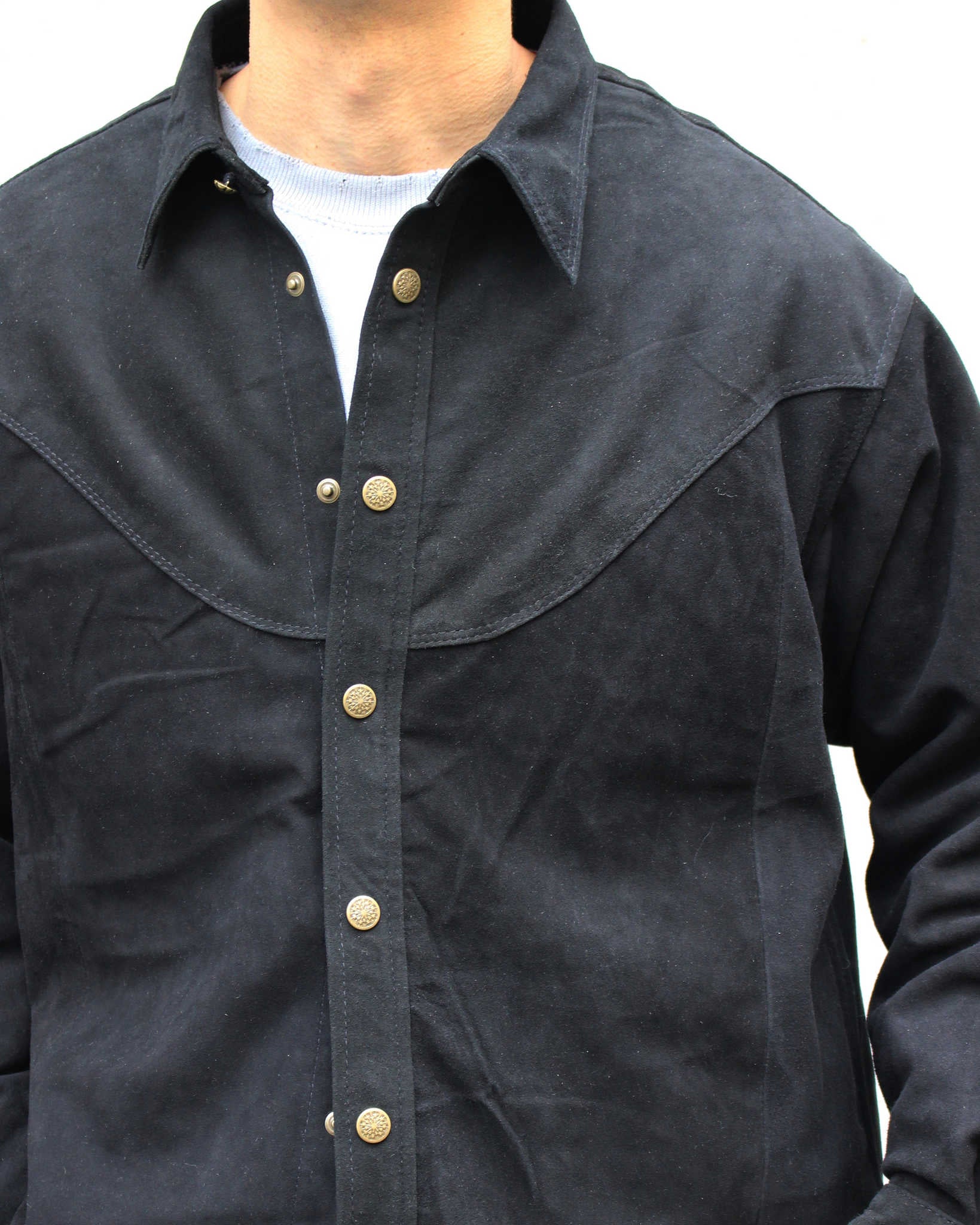 Nasngwam. ナスングワム / BRIGHT SUEDE SHIRTS ブライトスエードシャツ Msize (BLACK ブラック)