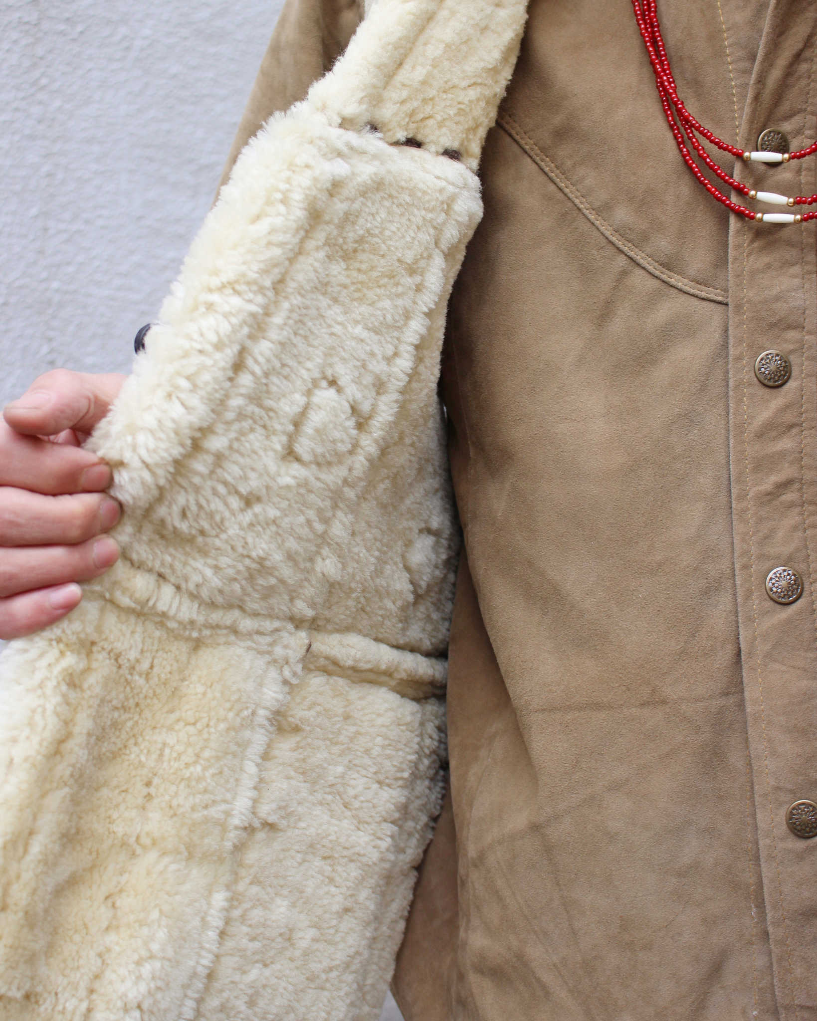 Nasngwam. ナスングワム / IGLLO MOUTON VEST イグルームートンベスト Msize (CAMEL キャメル)