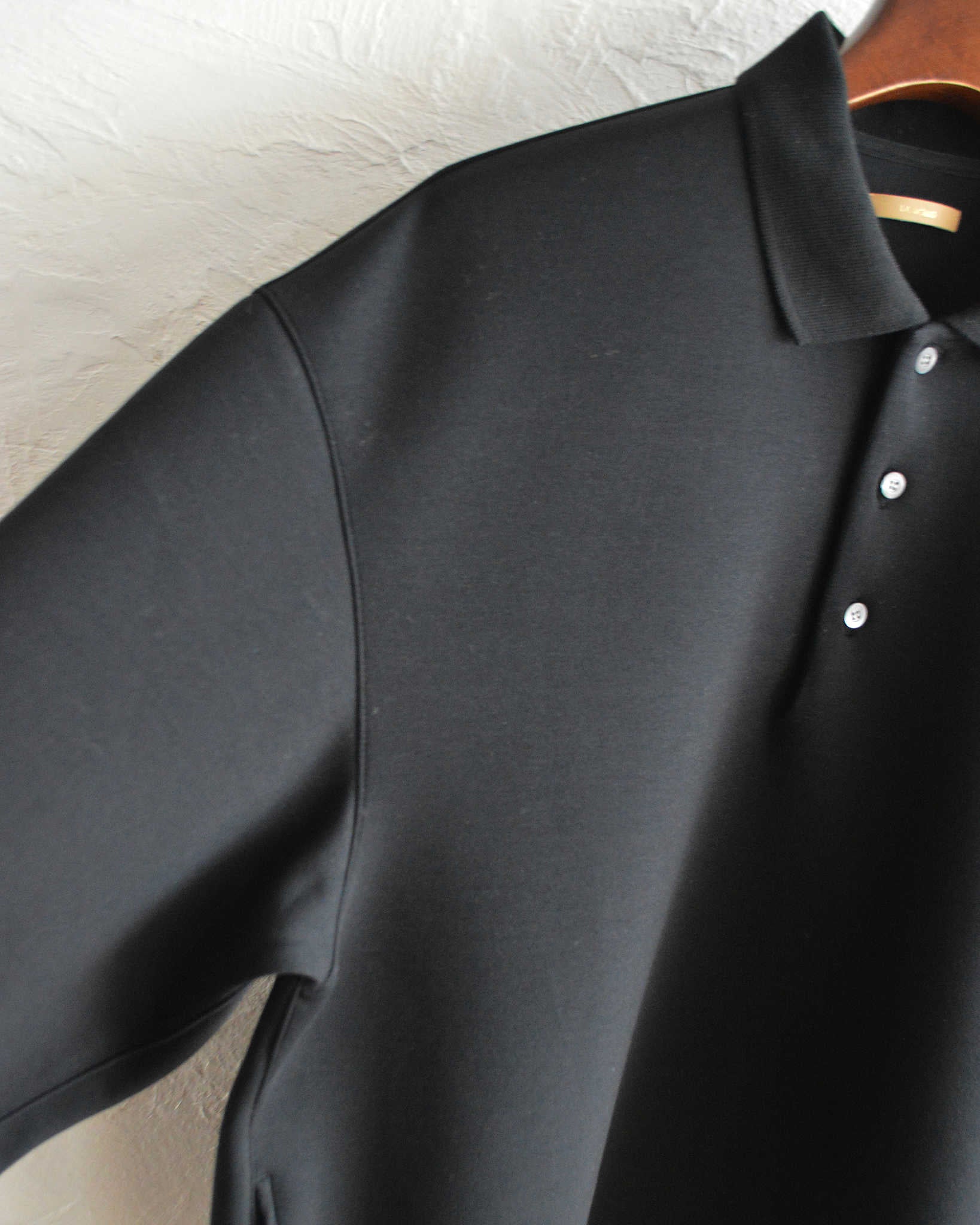 LAMOND ラモンド / DOUBLE AIR KNIT POLO SHIRTS ダブルエアニットポロシャツ (BLACK ブラック)