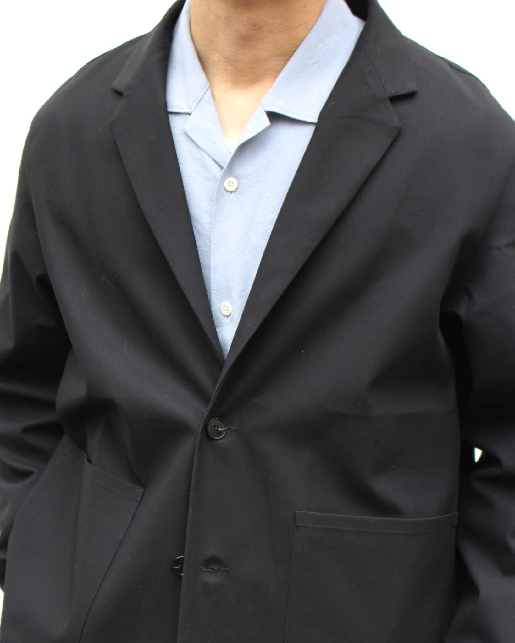 LAMOND ラモンド / ORGANIC COTTON HIGH TWIST JACKET オーガニックコットンハイツイストジャケット (BLACK ブラック)