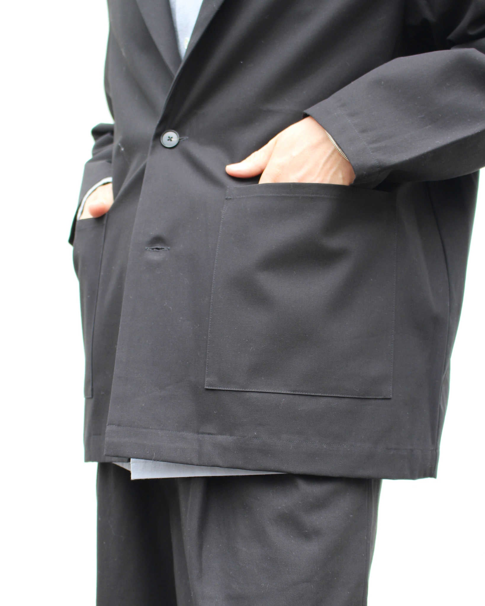 LAMOND ラモンド / ORGANIC COTTON HIGH TWIST JACKET オーガニックコットンハイツイストジャケット (BLACK ブラック)