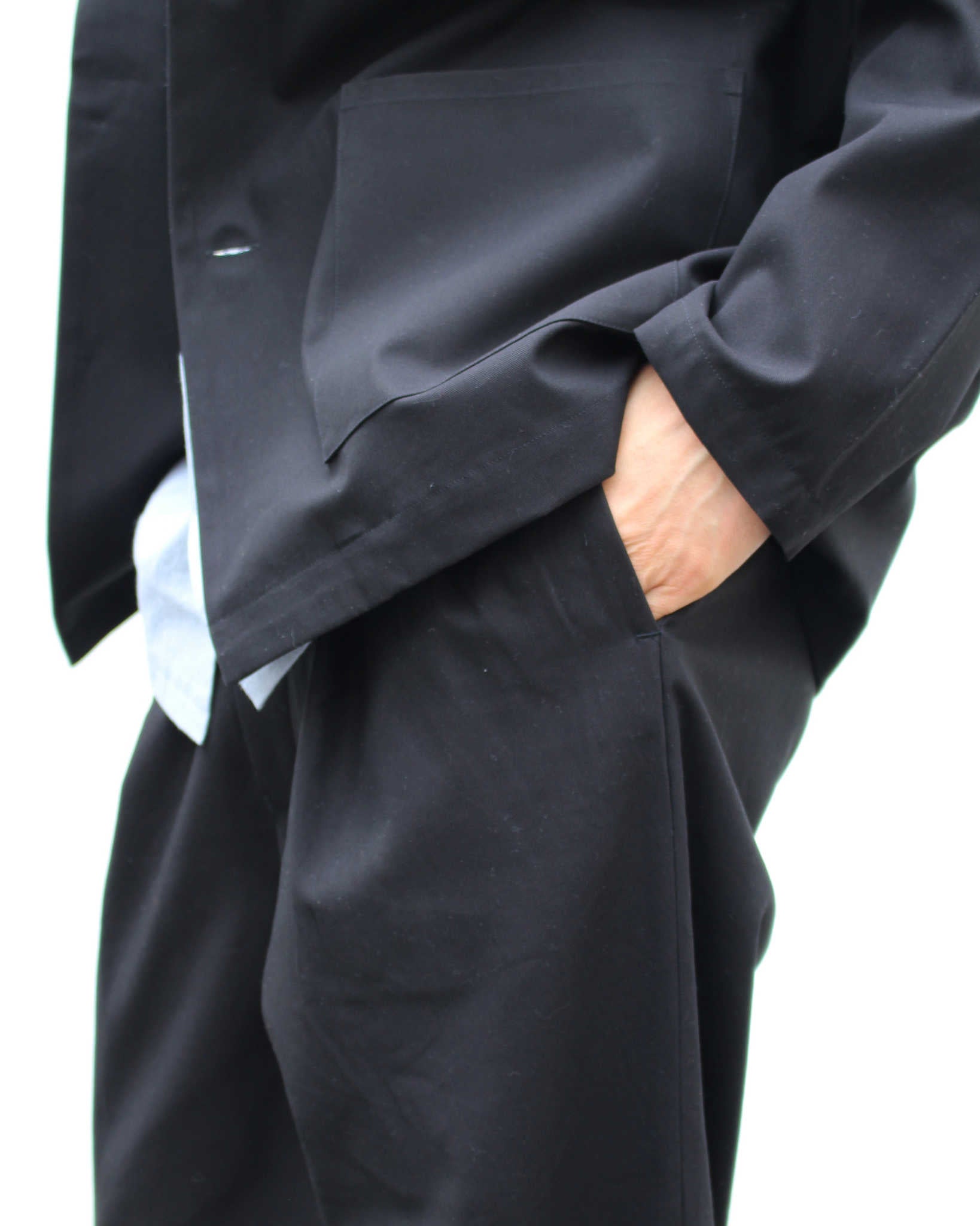 LAMOND ラモンド / ORGANIC COTTON HIGH TWIST STANDARD WIDE PANTS オーガニックコットンハイツイストスタンダードワイドパンツ (BLACK ブラック