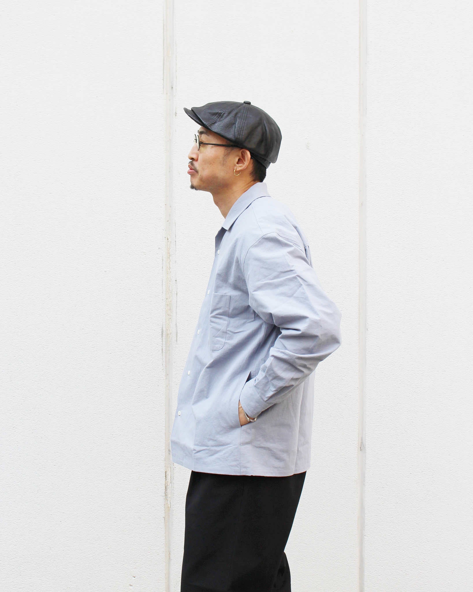 LAMOND ラモンド / COTTON LINEN WASHER JACKET コットンリネンワッシャージャケット (SAX GRAY サックスグレー)