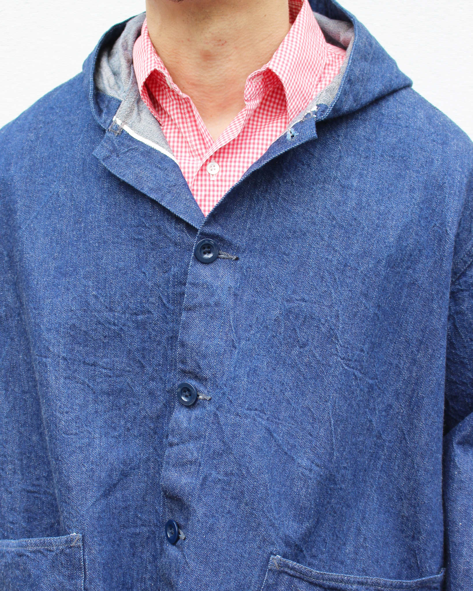 NECESSARY or UNNECESSARY ネセサリーオアアンネセサリー N.O.UNナウン / DENIM HOOD デニムフード (INDIGO インディゴ)