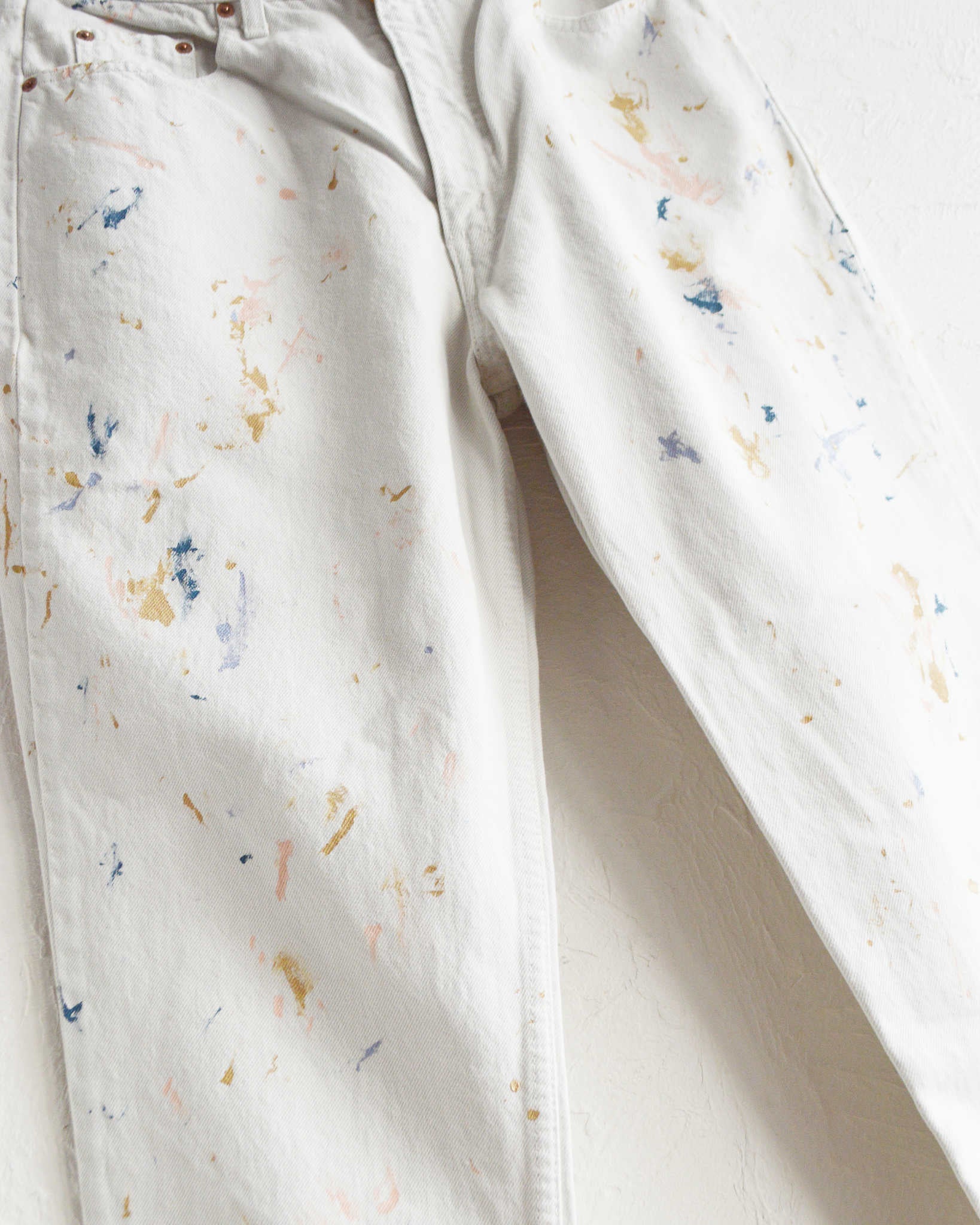 Nasngwam. ナスングワム / COLLISION DENIM PANTS コリジョンデニムパンツ (WHITE ホワイト)