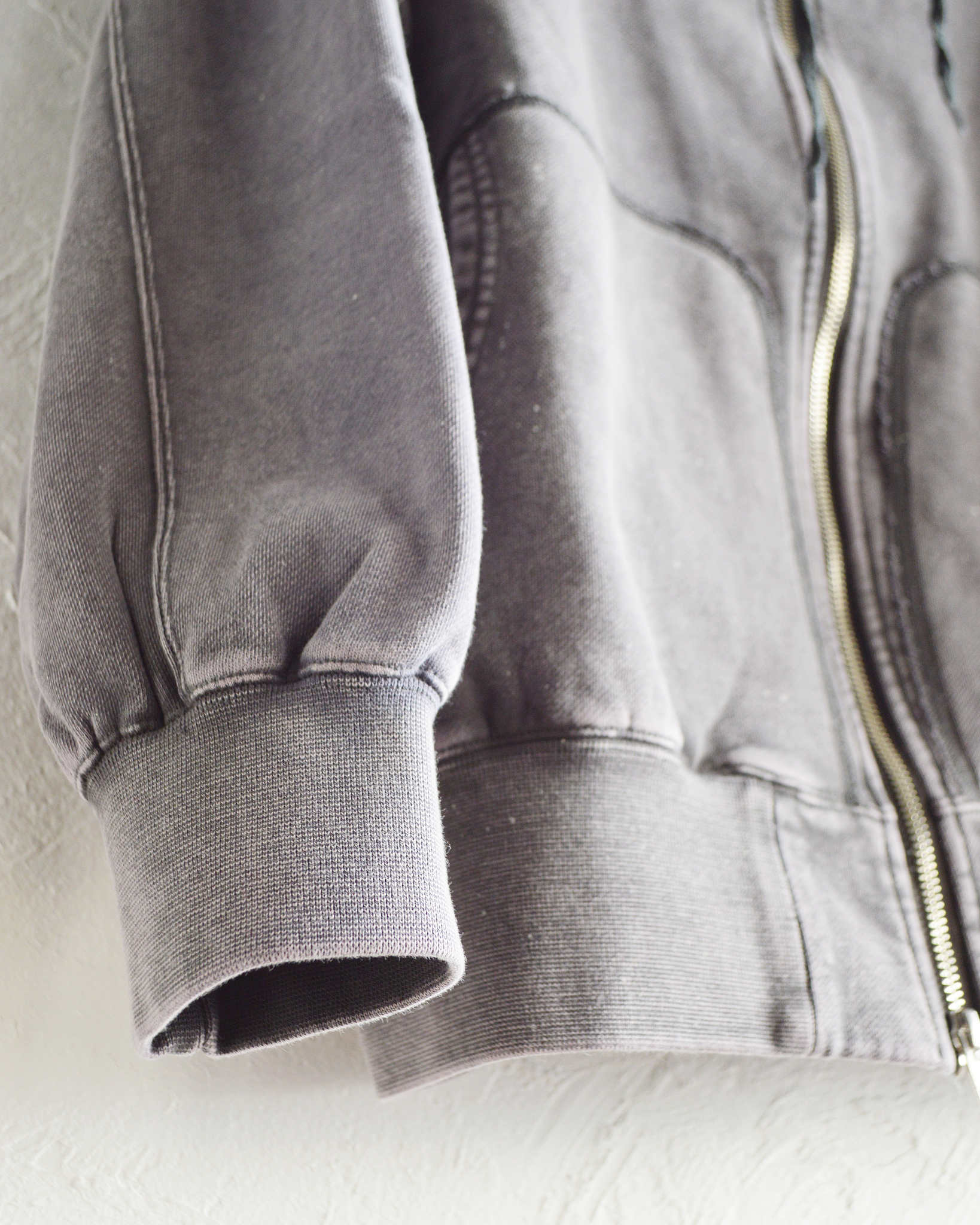 IMPRESTORE インプレストア / Thompson-paint splattered トンプソンペイントスプラッタード| Zip hoodie separate pocket ジップフーディーセパレートポケット (faded Gray Purple グレーパープル)