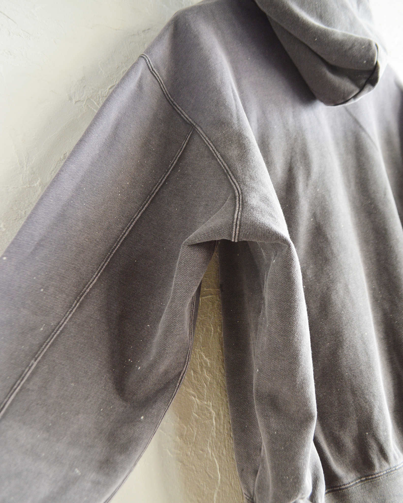 IMPRESTORE インプレストア / Thompson-paint splattered トンプソンペイントスプラッタード| Zip hoodie separate pocket ジップフーディーセパレートポケット (faded Gray Purple グレーパープル)