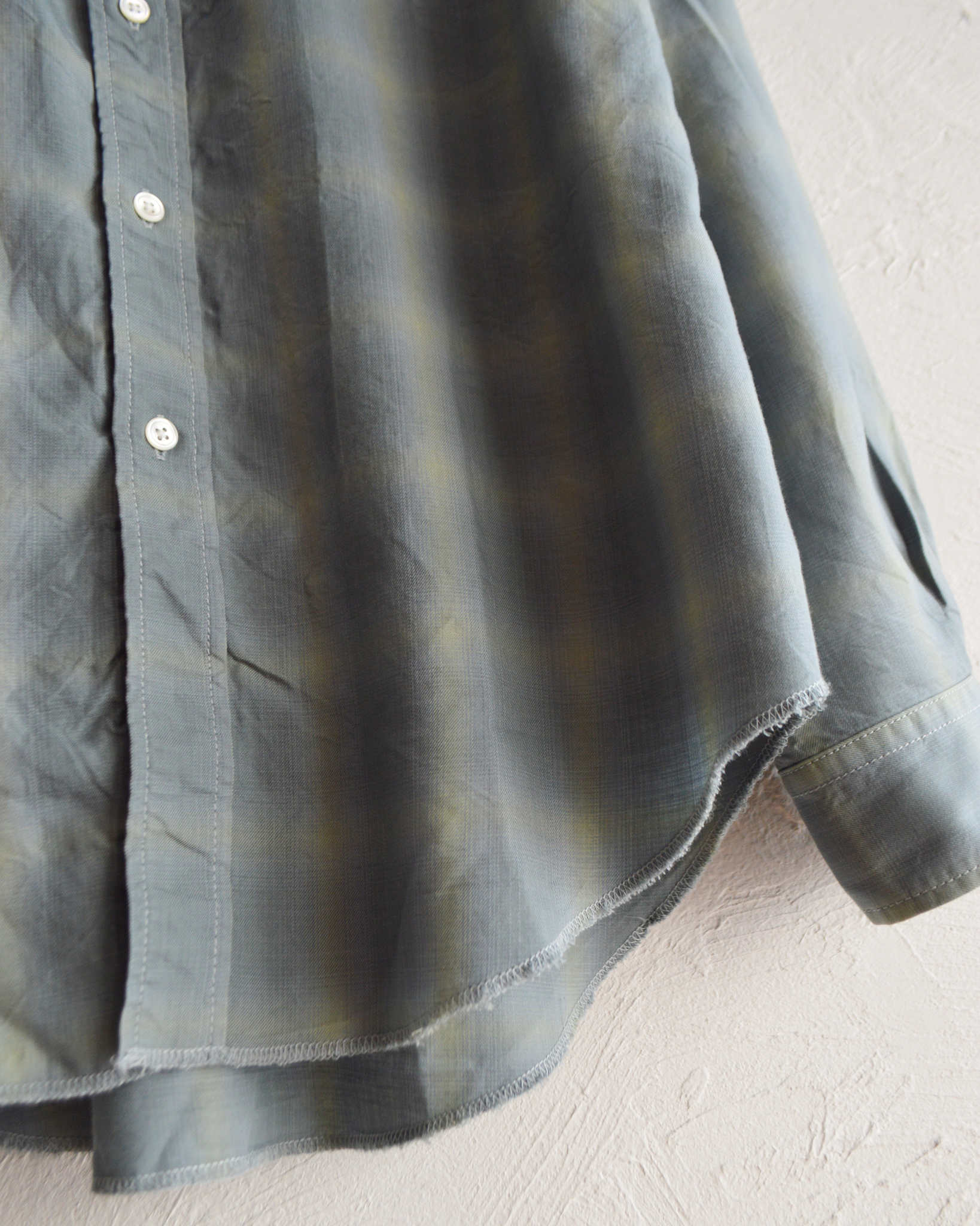 NECESSARY or UNNECESSARY ネセサリーオアアンネセサリー N.O.UN ナウン / WESTERN SHIRT ウエスタンシャツ (SAGE-CHECK セージチェック)
