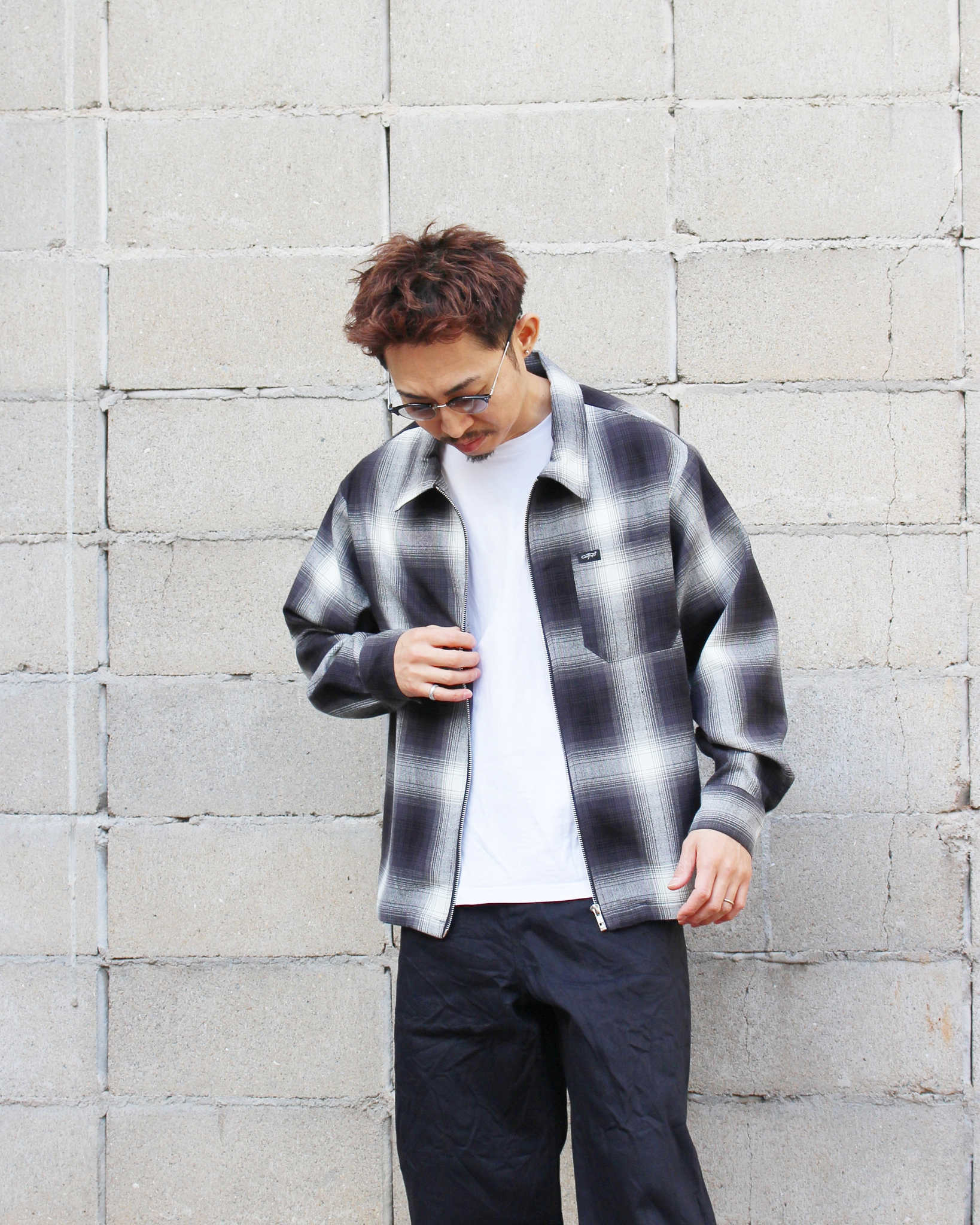 Cal Top キャルトップ / ZIP JACKET ジップジャケット (BLACK/IVORY ブラックアイボリー)