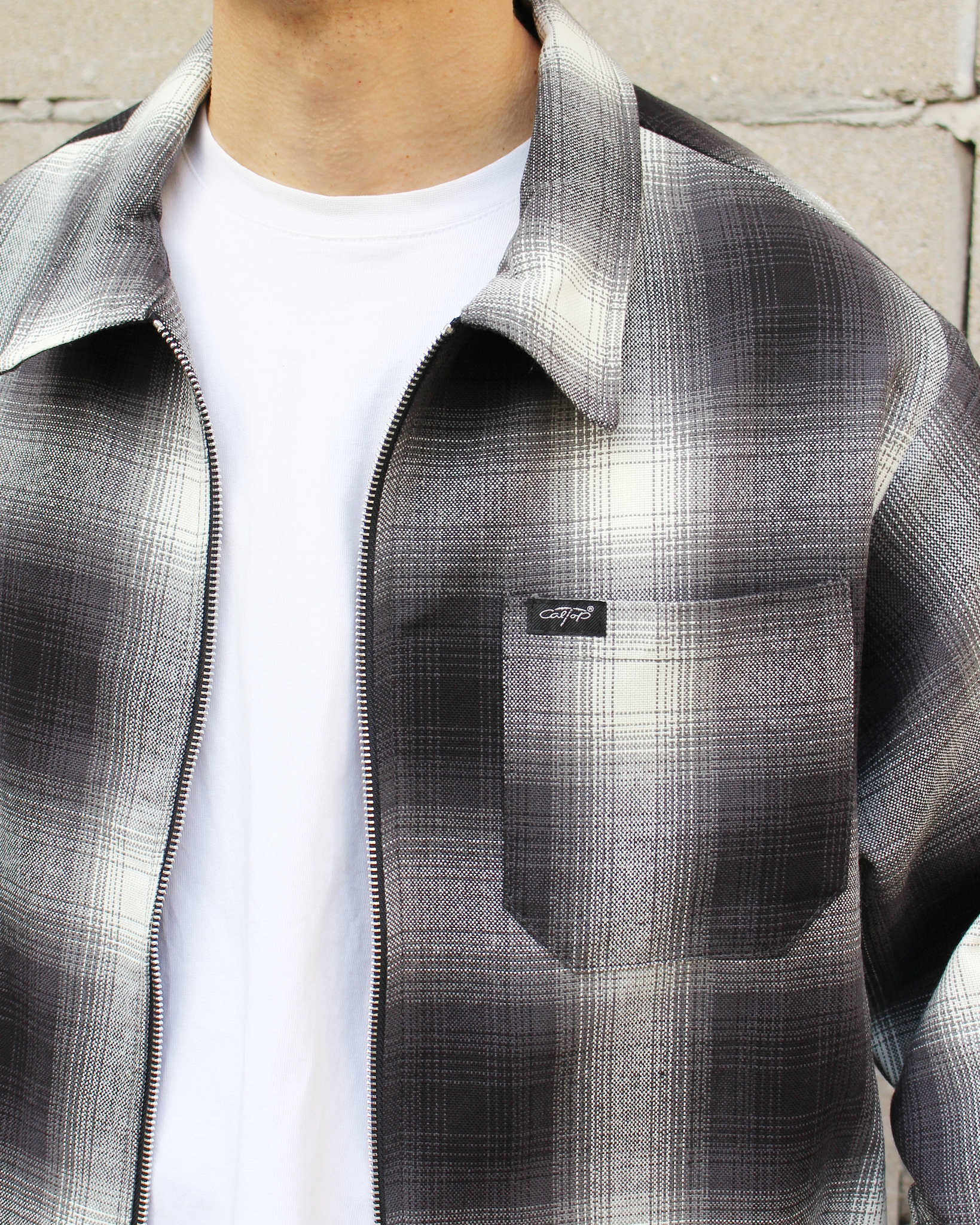 Cal Top キャルトップ / ZIP JACKET ジップジャケット (BLACK/IVORY ブラックアイボリー)