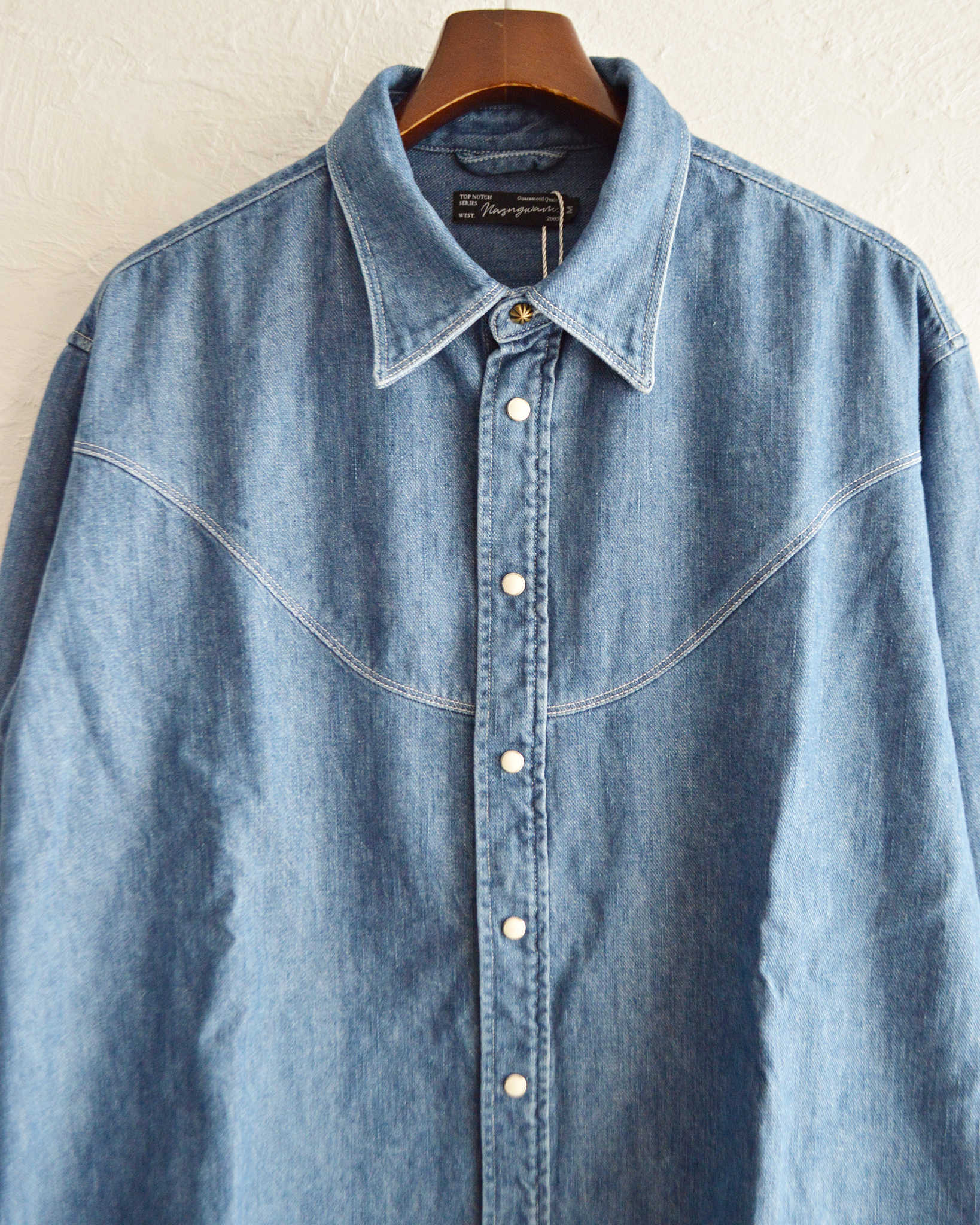 Nasngwam. ナスングワム / BRIGHT DENIM SHIRTS ブライトデニムウエスタンシャツ (USED WASH ユーズドウォッシュ)