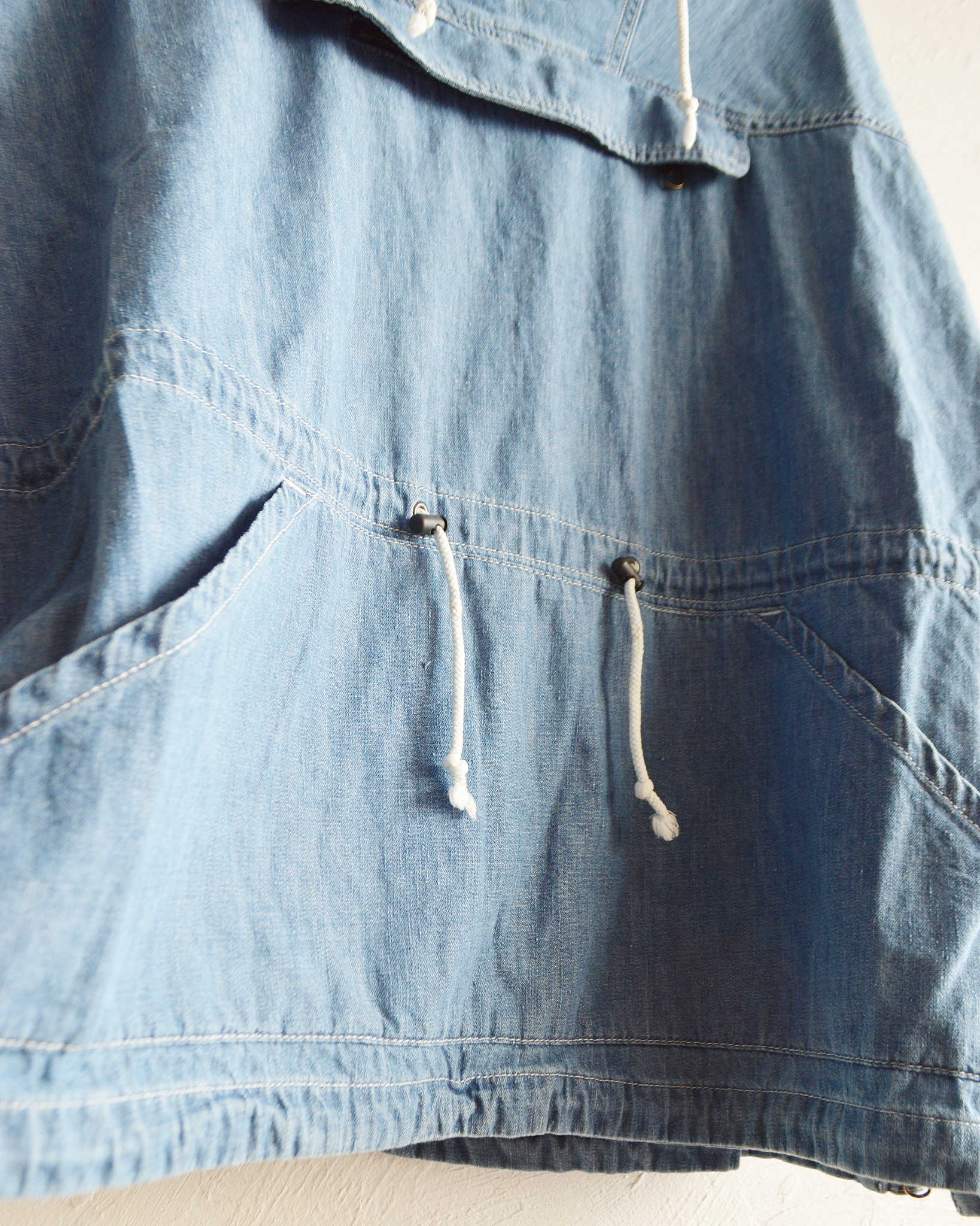 IMPRESTORE インプレストア / Richie リッチー | anorak hoodie アノラックフーディー (Blue Denim Vintage wash ブルーデニムヴィンテージウォッシュ)