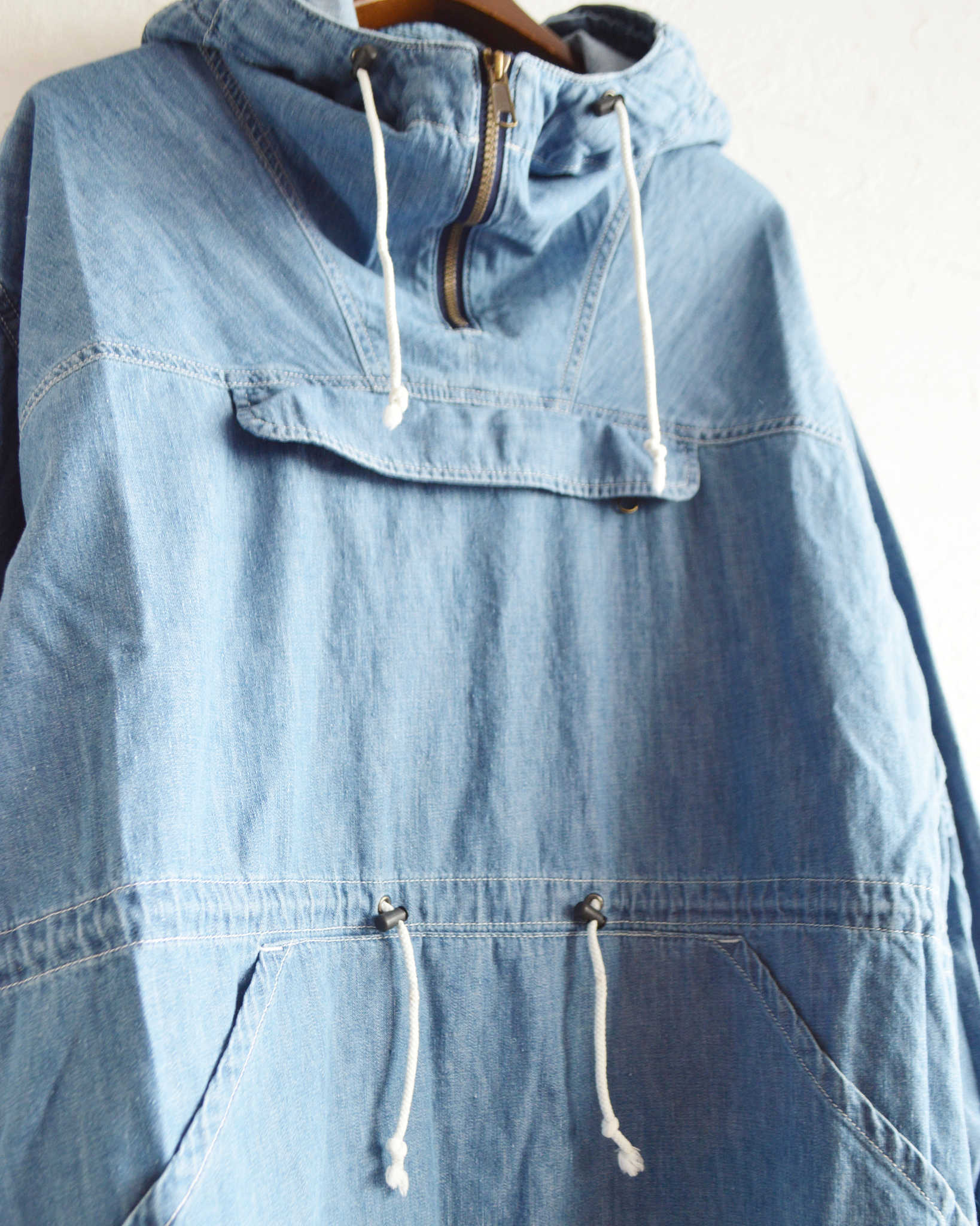 IMPRESTORE インプレストア / Richie リッチー | anorak hoodie アノラックフーディー (Blue Denim Vintage wash ブルーデニムヴィンテージウォッシュ)