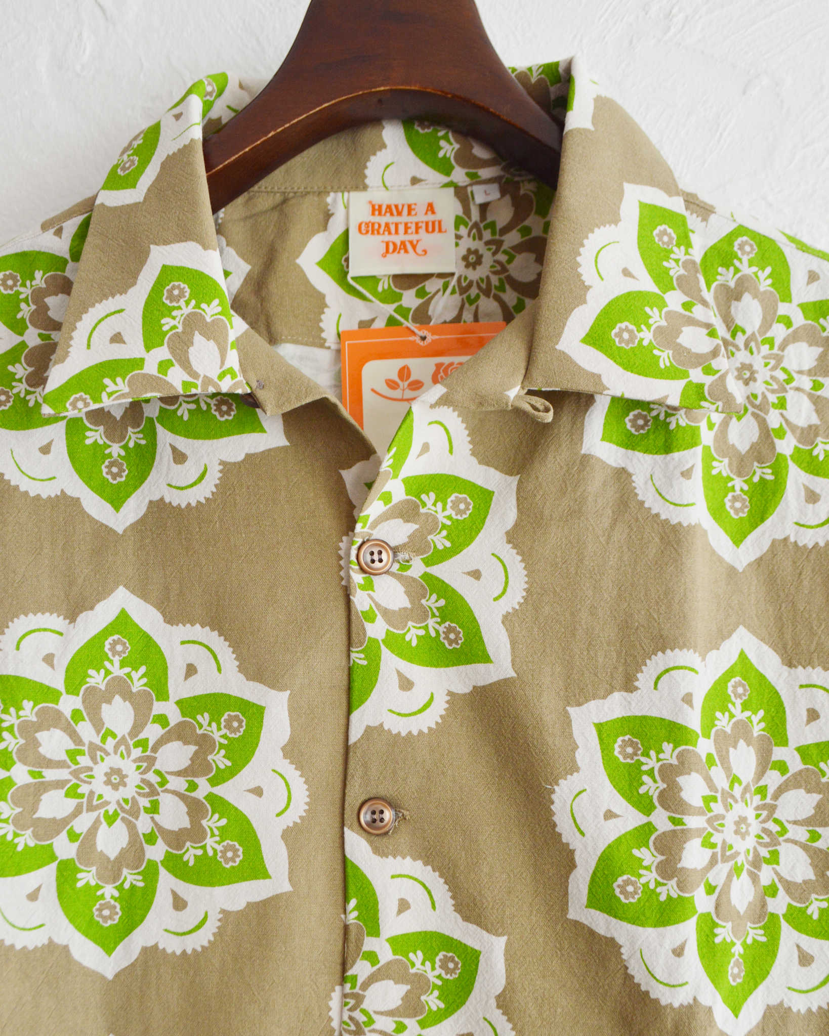 HAVE A GRATEFUL DAY ハブアグレイトフルデイ / L/S SHIRT ロングスリーブシャツ (CHOCOLATE チョコレート)