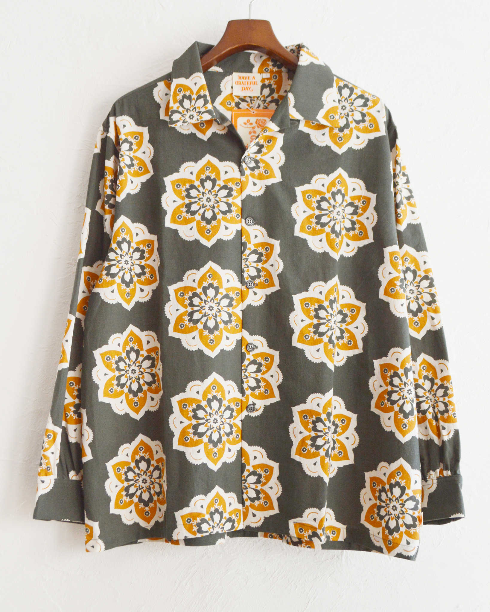 HAVE A GRATEFUL DAY ハブアグレイトフルデイ / L/S SHIRT ロングスリーブシャツ (BLACK ブラック)