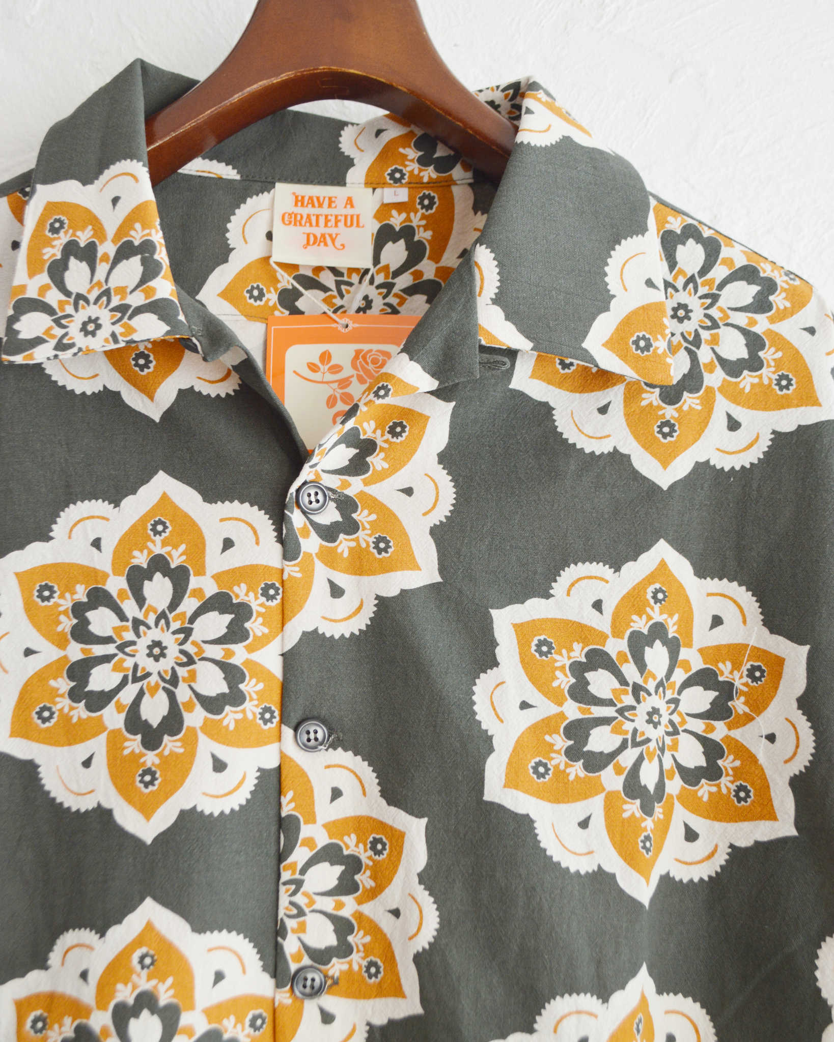 HAVE A GRATEFUL DAY ハブアグレイトフルデイ / L/S SHIRT ロングスリーブシャツ (BLACK ブラック)