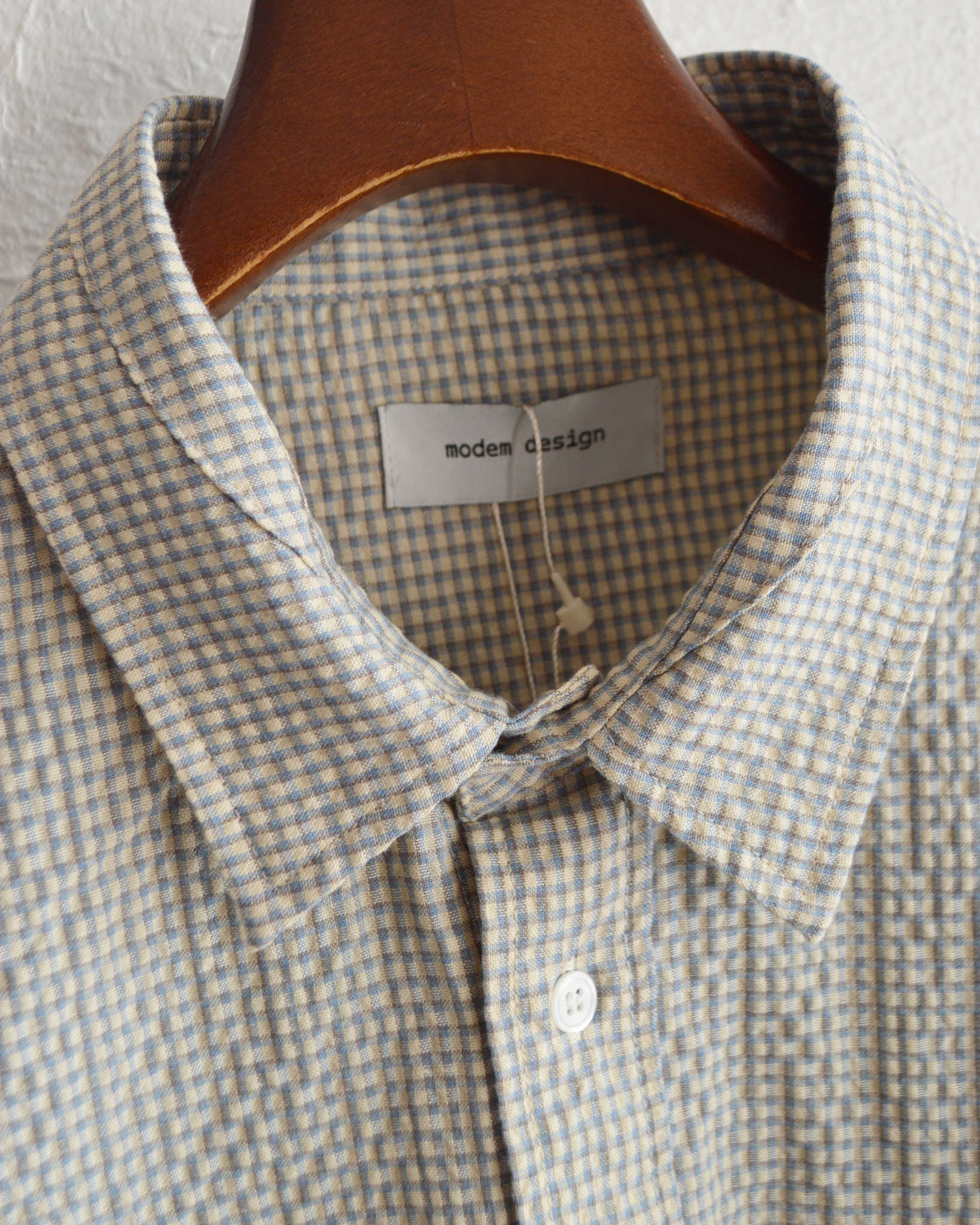 modemdesgin モデムデザイン / checkered standard shirt チェックシャツ 【BLUE ブルー】