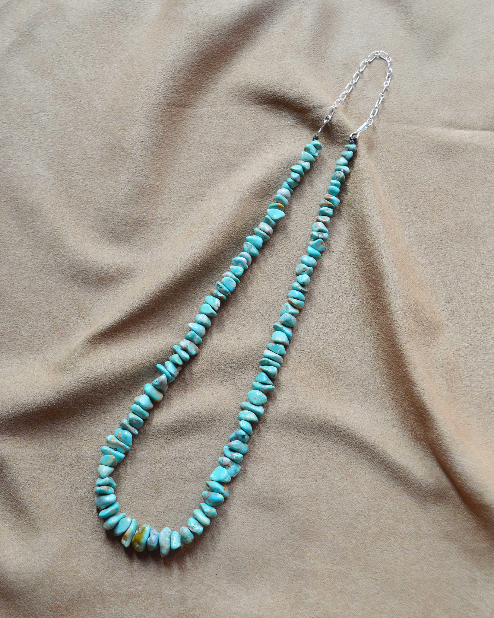 Indian jewelry インディアンジュエリー / Navajo Nugget Necklace ナヴァホナゲットネックレス (Sleeping Beauty)