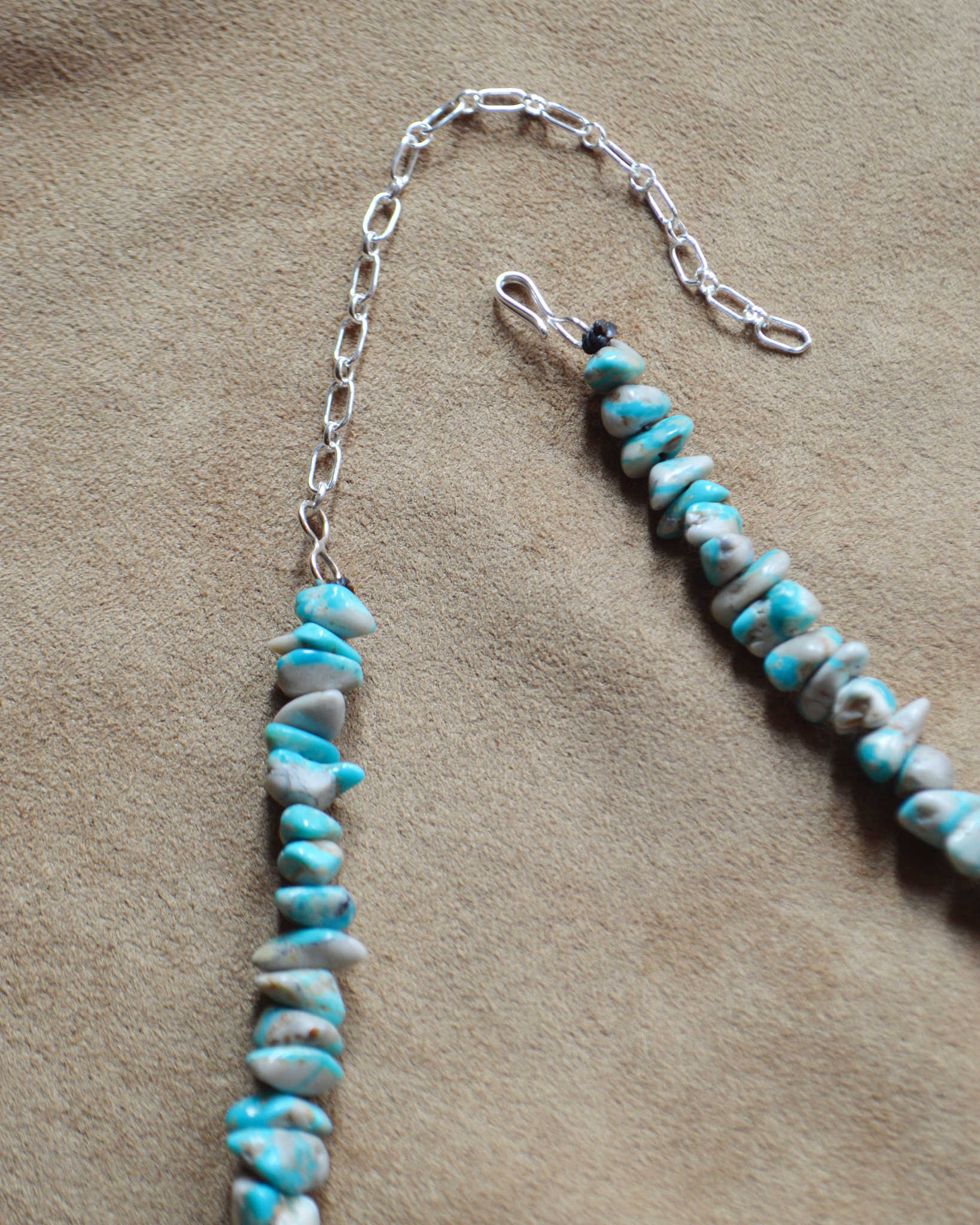 Indian jewelry インディアンジュエリー / Navajo Nugget Necklace ナヴァホナゲットネックレス (Sleeping Beauty)