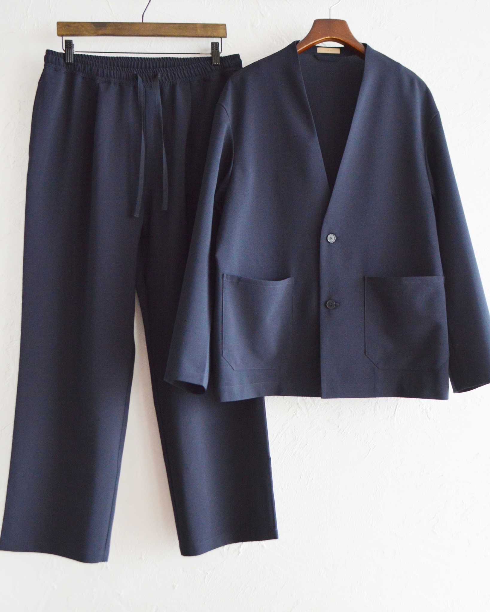 LAMOND ラモンド / NEW SEMI WIDE SHARI PANTS ニューセミワイドシャリパンツ (NAVY BLACK ネイビーブラック)