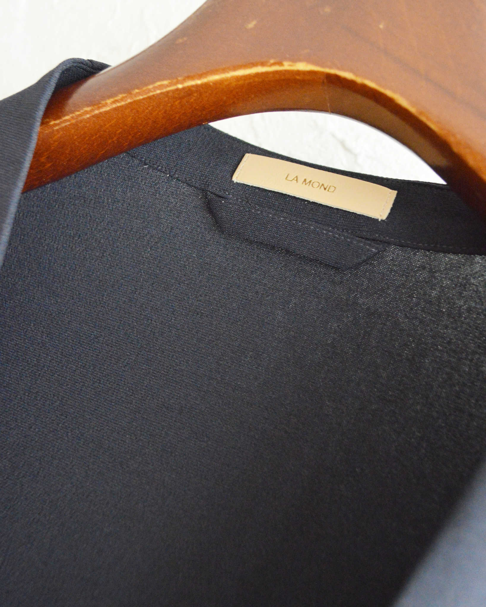 LAMOND ラモンド / NO-COLLAR SHARI JACKET ノーカラーシャリジャケット (NAVY BLACK ネイビーブラック)