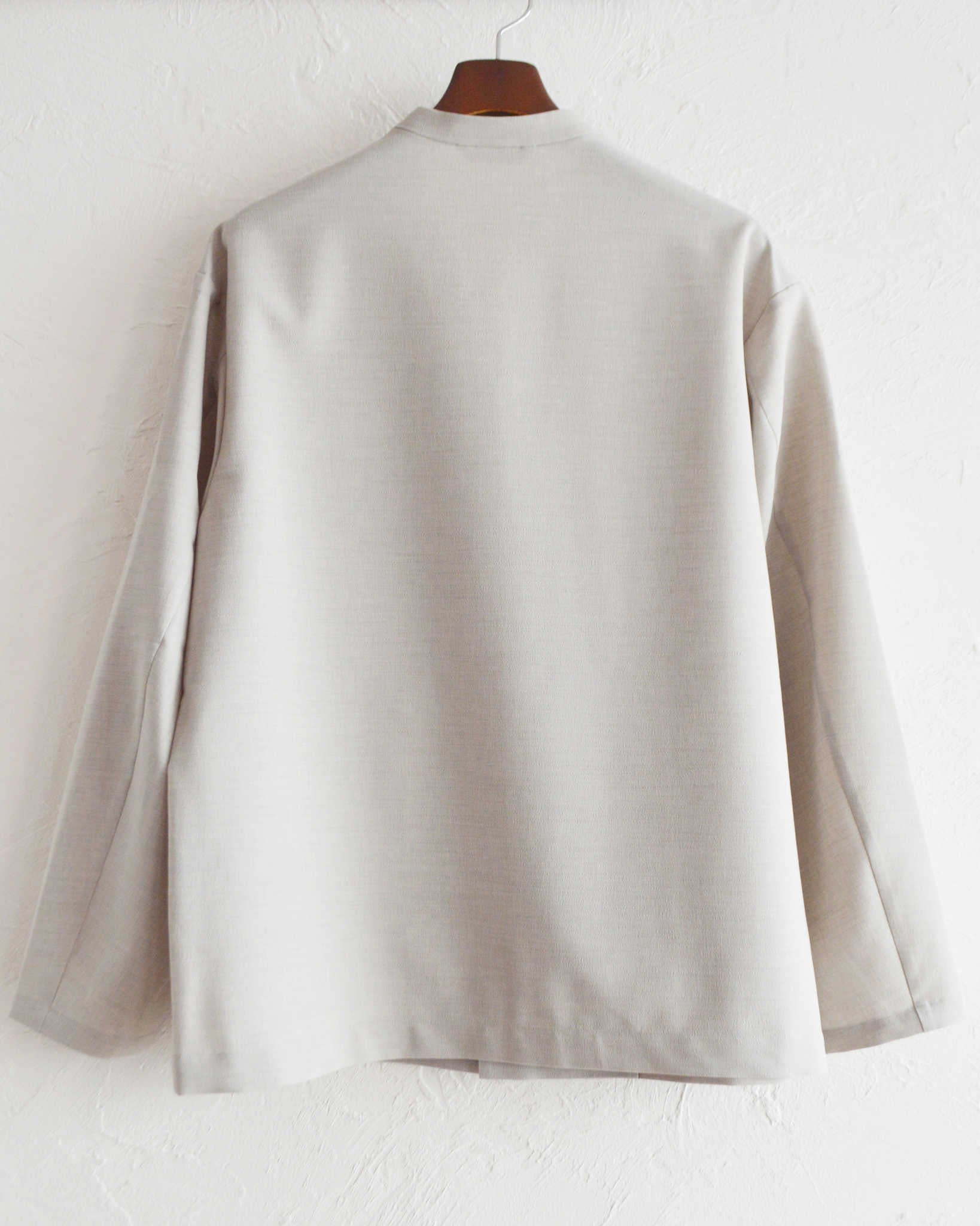 LAMOND ラモンド / NO-COLLAR SHARI JACKET ノーカラーシャリジャケット (ASH GRAY アッシュグレー)
