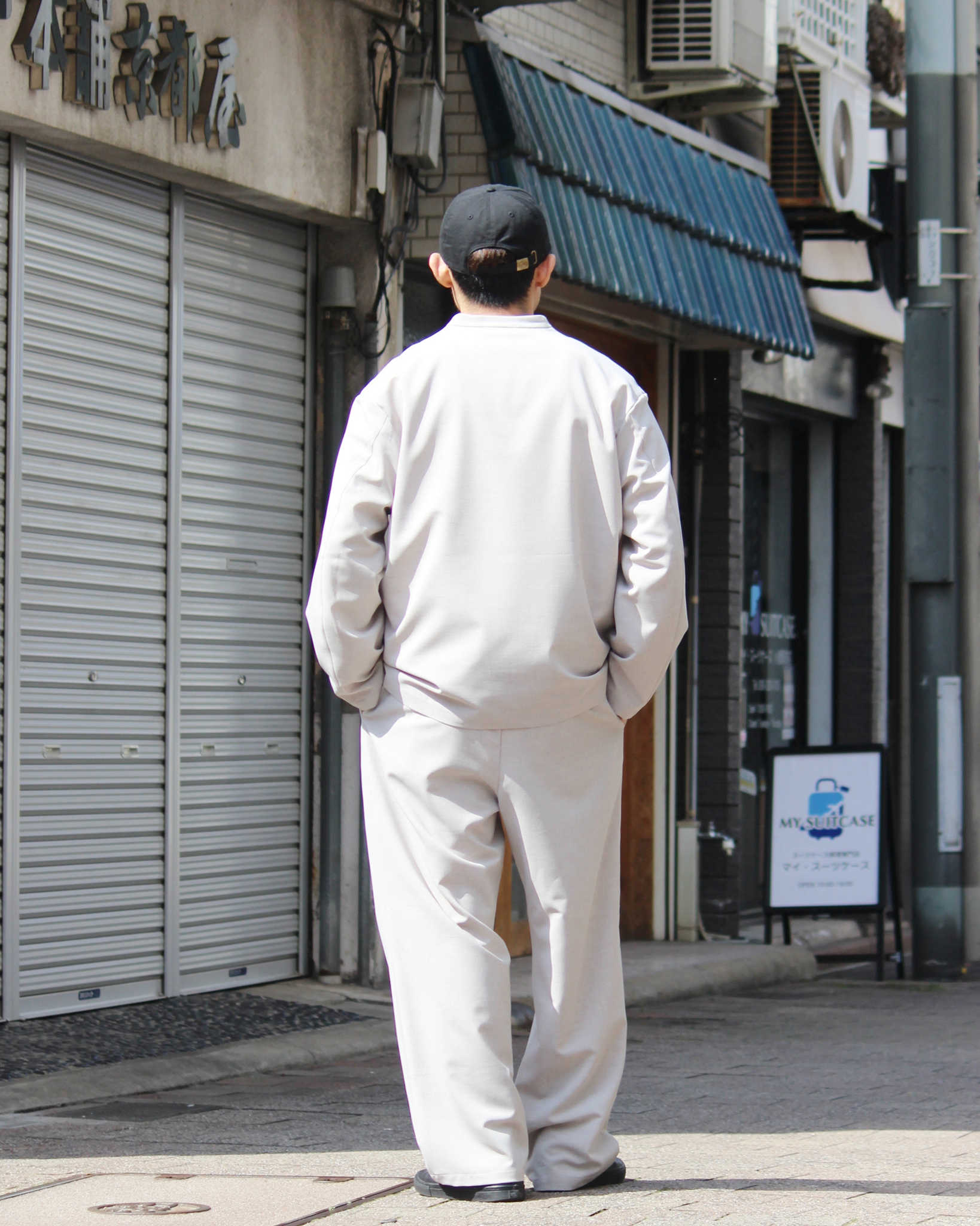 LAMOND ラモンド / NO-COLLAR SHARI JACKET ノーカラーシャリジャケット (ASH GRAY アッシュグレー)