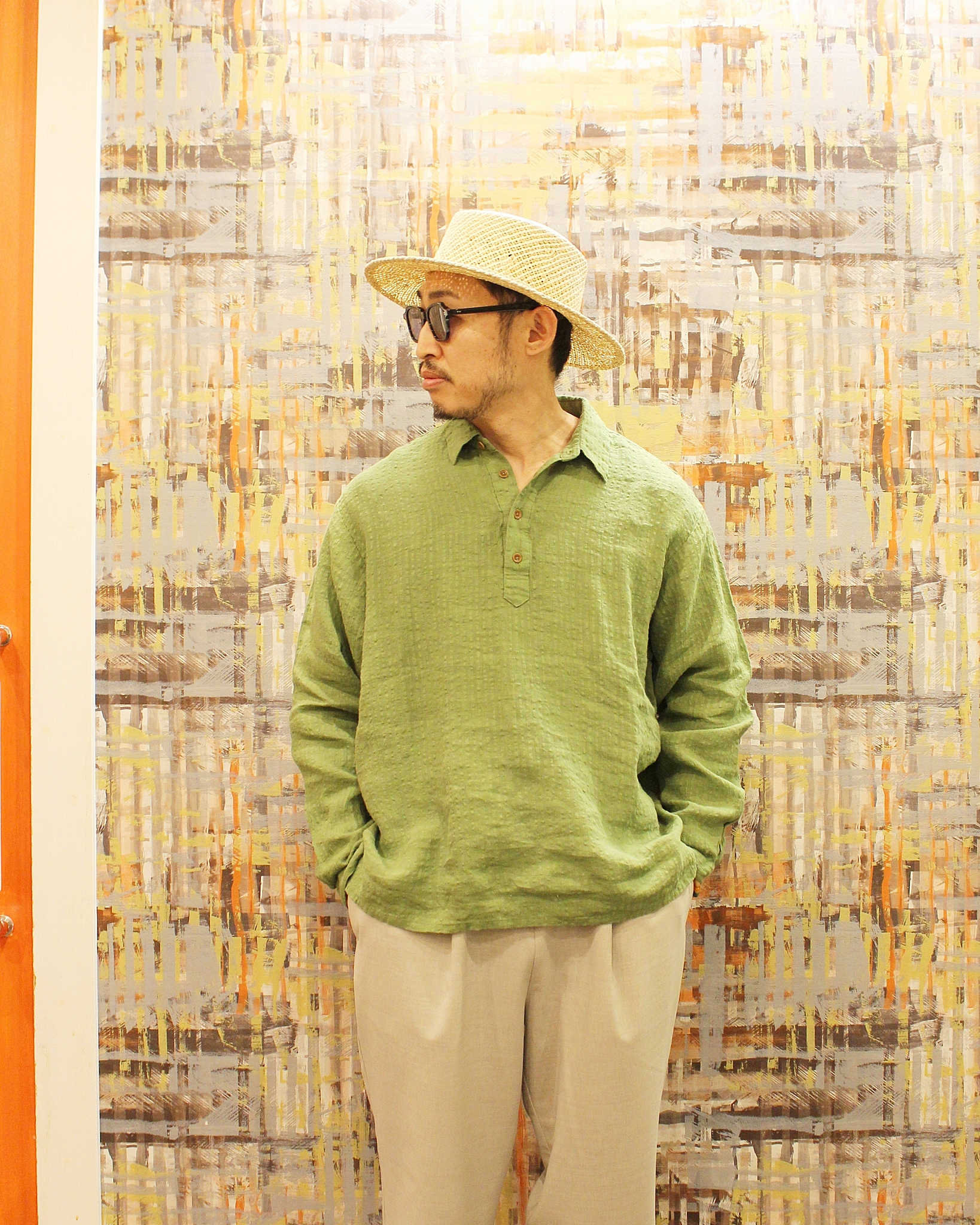 Nasngwam. ナスングワム / SUBTLE SHIRTS サトルシャツ (GREEN グリーン)