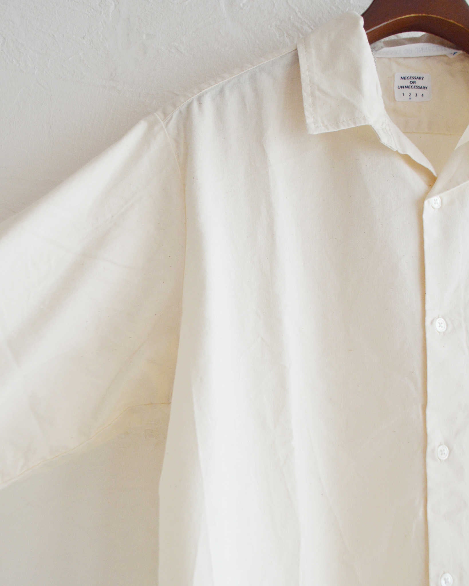 NECESSARY or UNNECESSARY ネセサリーオアアンネセサリー N.O.UN ナウン / WORK SHIRTS ワークシャツ (WHITE ホワイト)