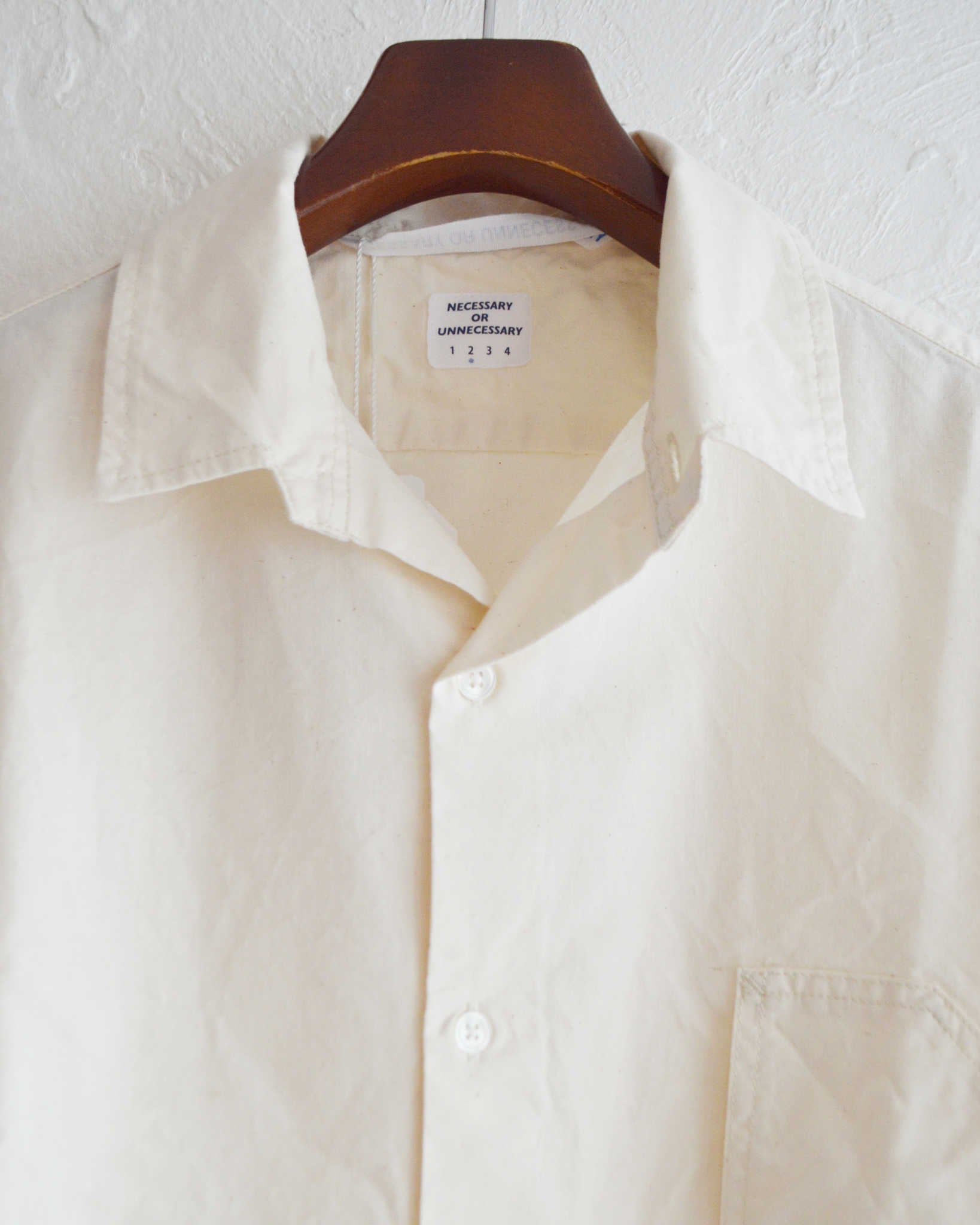 NECESSARY or UNNECESSARY ネセサリーオアアンネセサリー N.O.UN ナウン / WORK SHIRTS ワークシャツ (WHITE ホワイト)