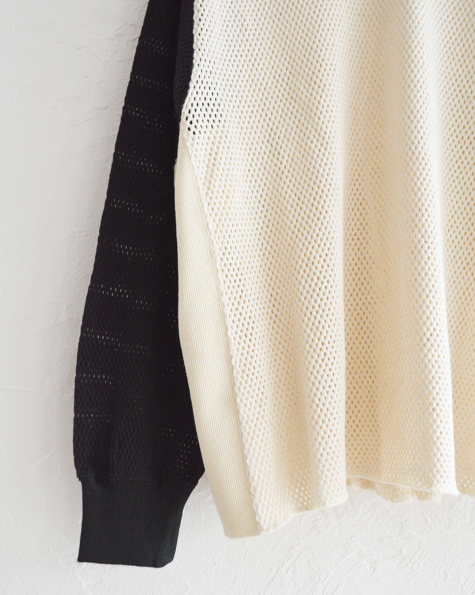 IMPRESTORE インプレストア / Ruker ルーカー | Mesh freedom long t メッシュフリーダムスリーブロンTEE (Natural/Black ナチュラルブラック)