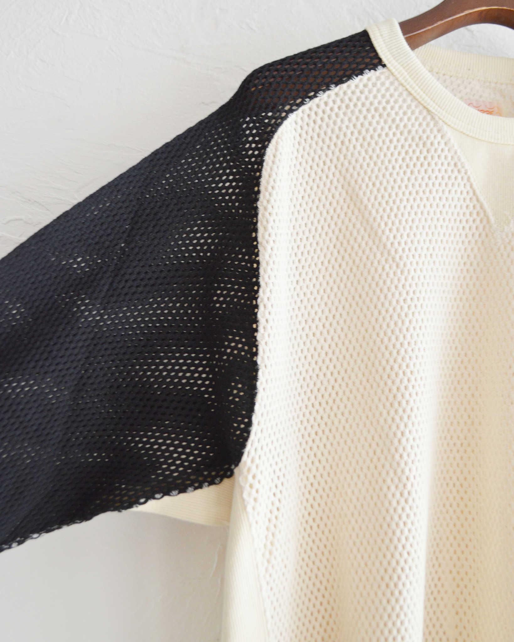 IMPRESTORE インプレストア / Ruker ルーカー | Mesh freedom long t メッシュフリーダムスリーブロンTEE (Natural/Black ナチュラルブラック)