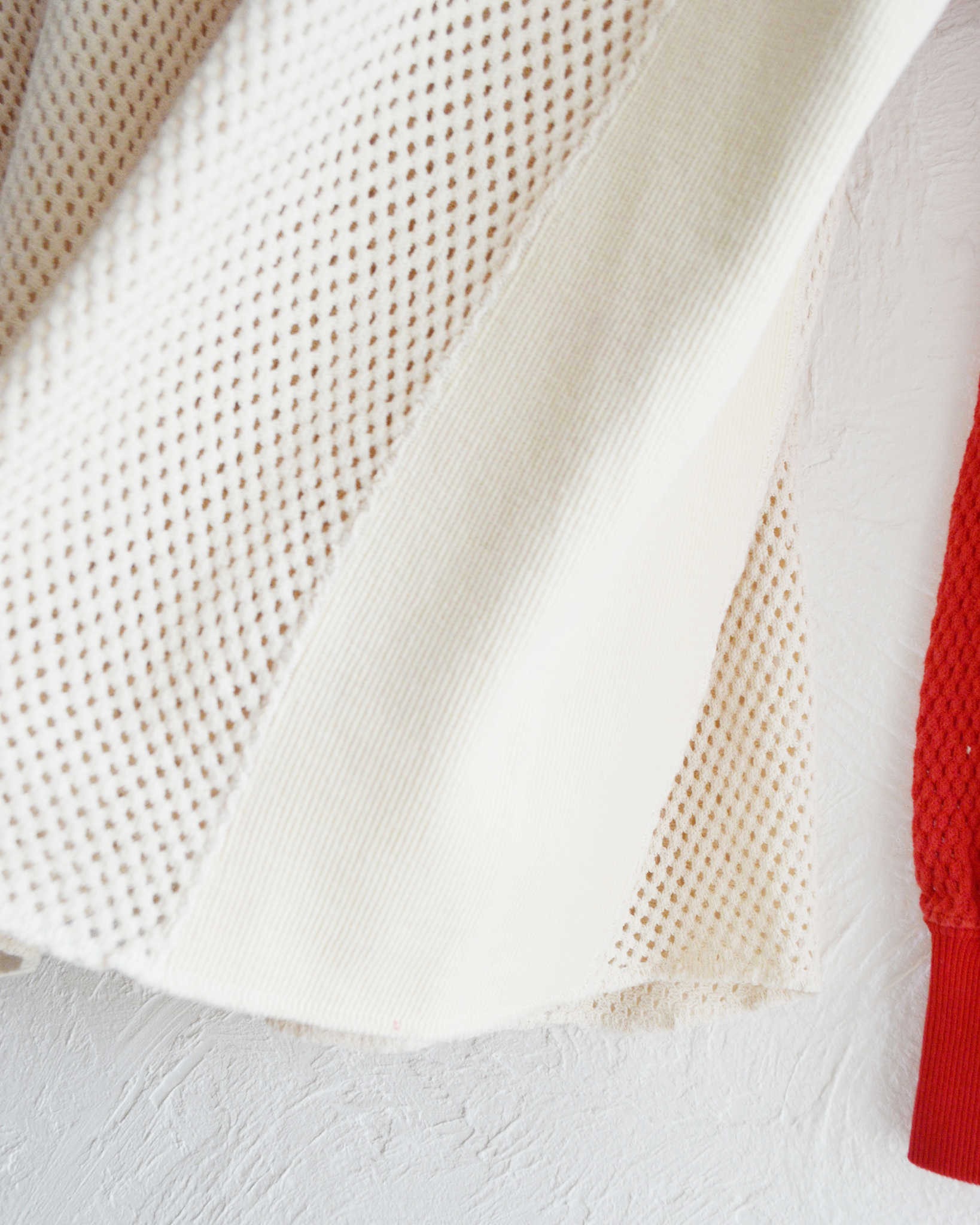 IMPRESTORE インプレストア / Ruker ルーカー | Mesh freedom long t メッシュフリーダムスリーブロンTEE (Natural/Red ナチュラルレッド)