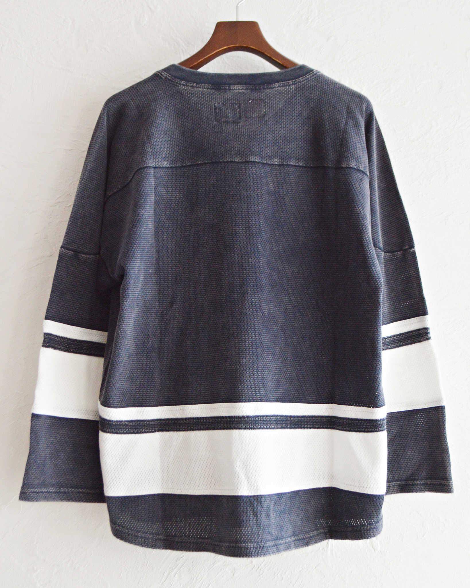 IMPRESTORE インプレストア / Duke-mesh t-cloth V.D デューク | Hokey V-neck ホッケーVネック (faded Navy フェイデットネイビー)