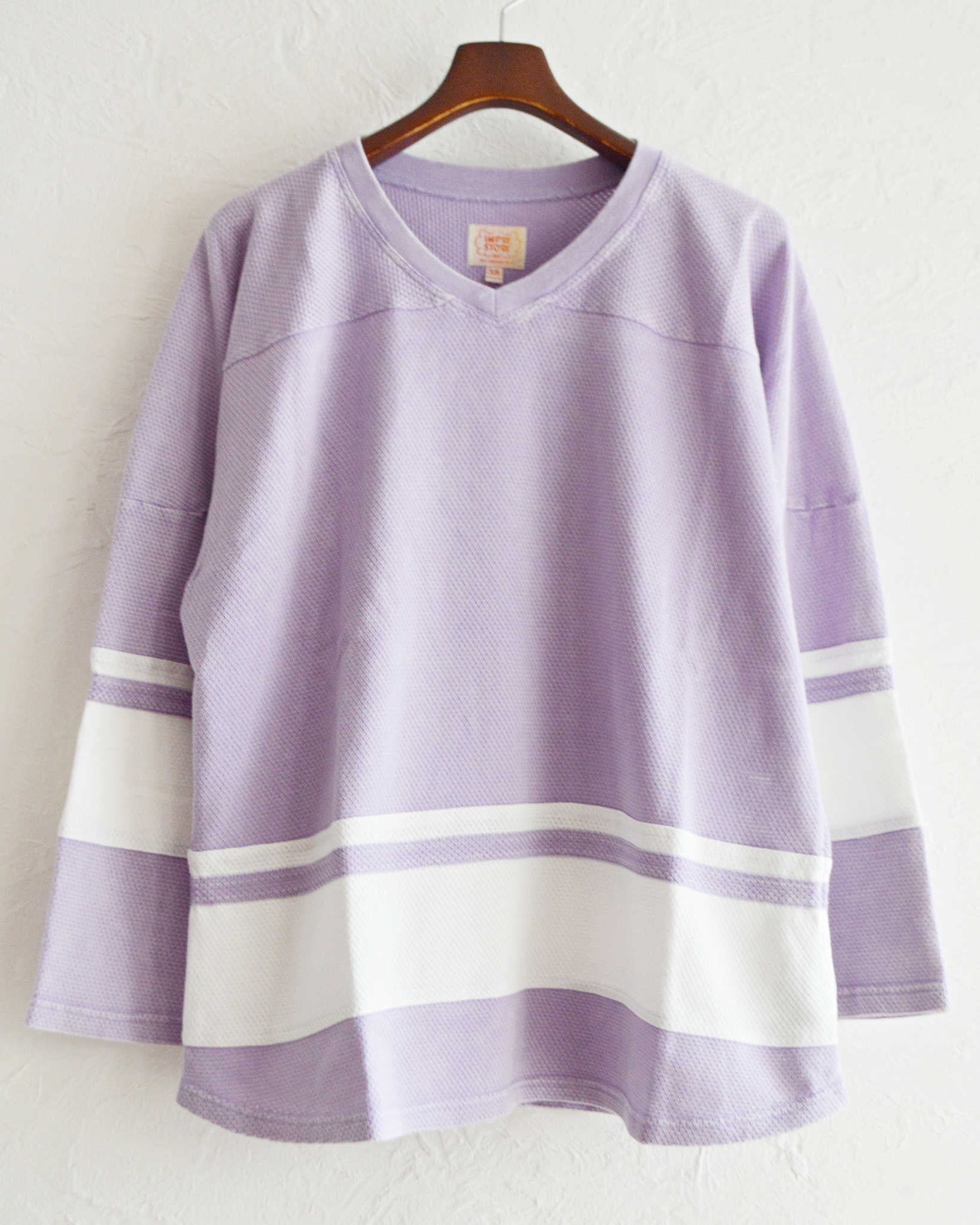 IMPRESTORE インプレストア / Duke-mesh t-cloth V.D デューク | Hokey V-neck ホッケーVネック (faded Purple フェイデットパープル)