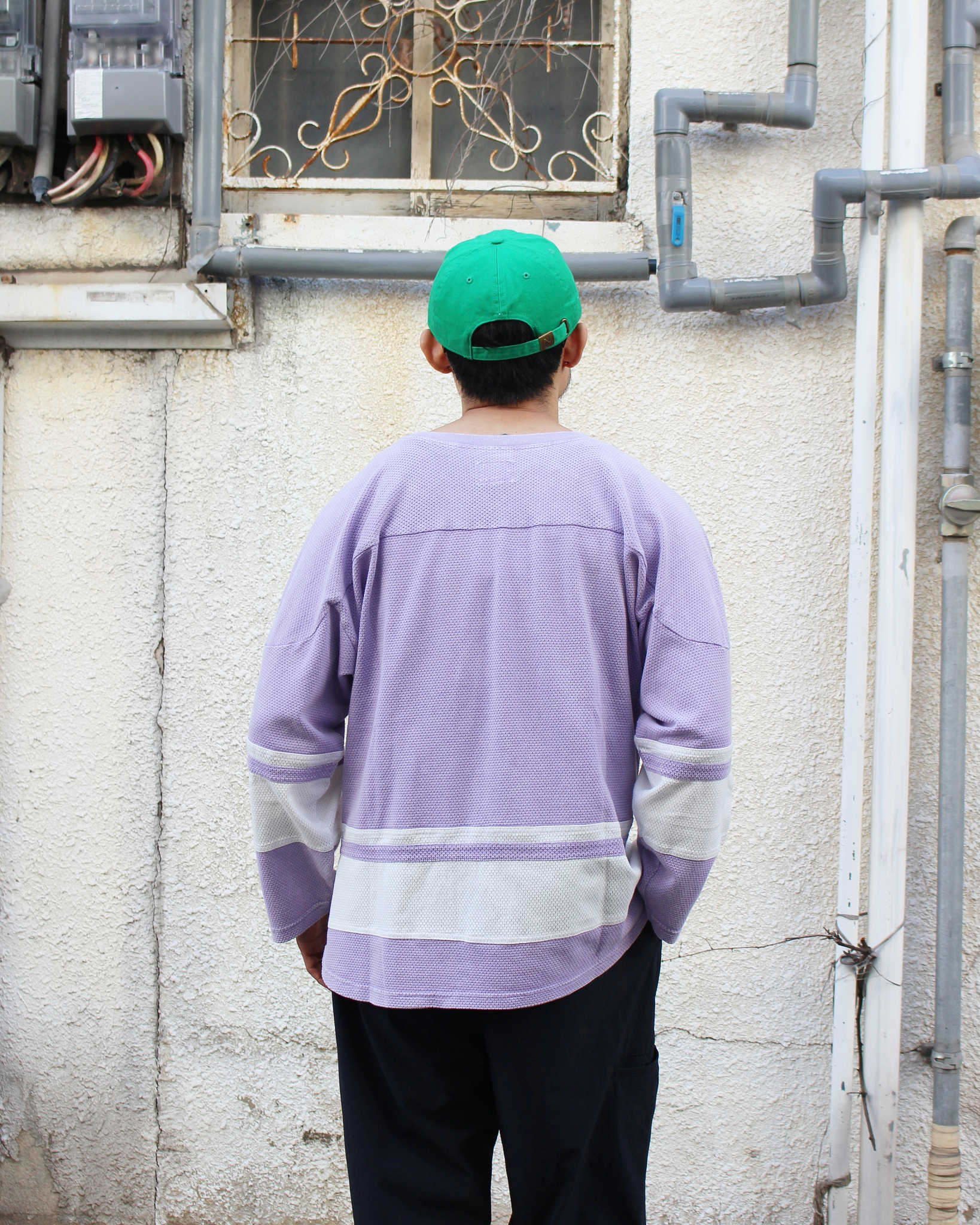 IMPRESTORE インプレストア / Duke-mesh t-cloth V.D デューク | Hokey V-neck ホッケーVネック (faded Purple フェイデットパープル)