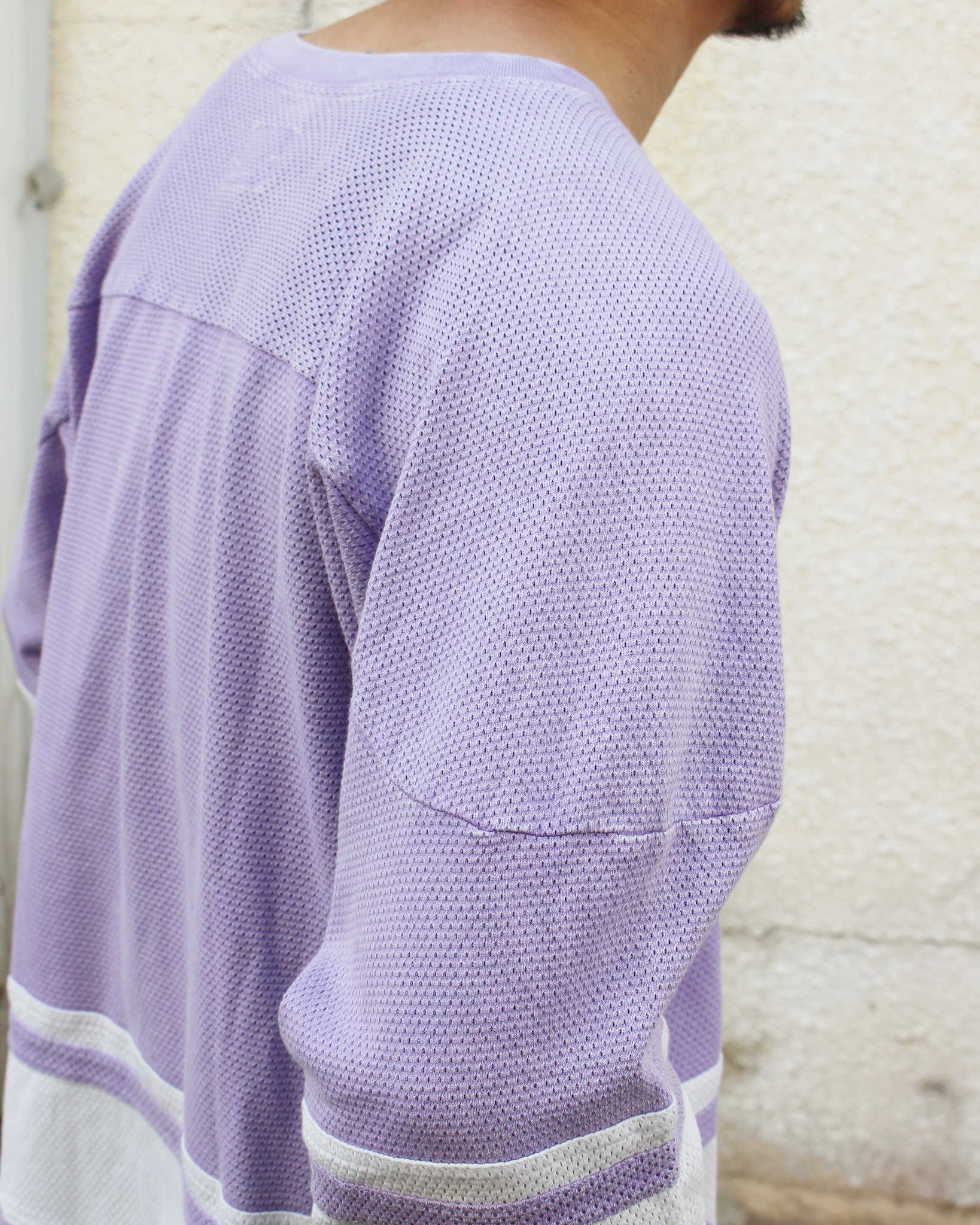 IMPRESTORE インプレストア / Duke-mesh t-cloth V.D デューク | Hokey V-neck ホッケーVネック (faded Purple フェイデットパープル)