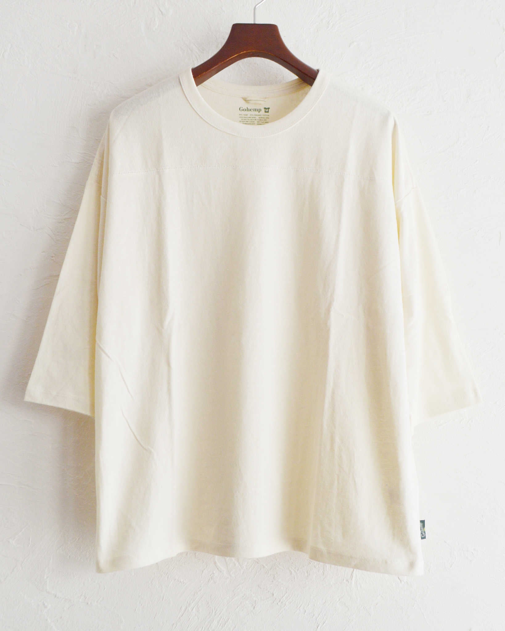 GOHEMP ゴーヘンプ / WIDE FOOTBALL TEE ワイドフットボールTEE (NATURAL ナチュラル)