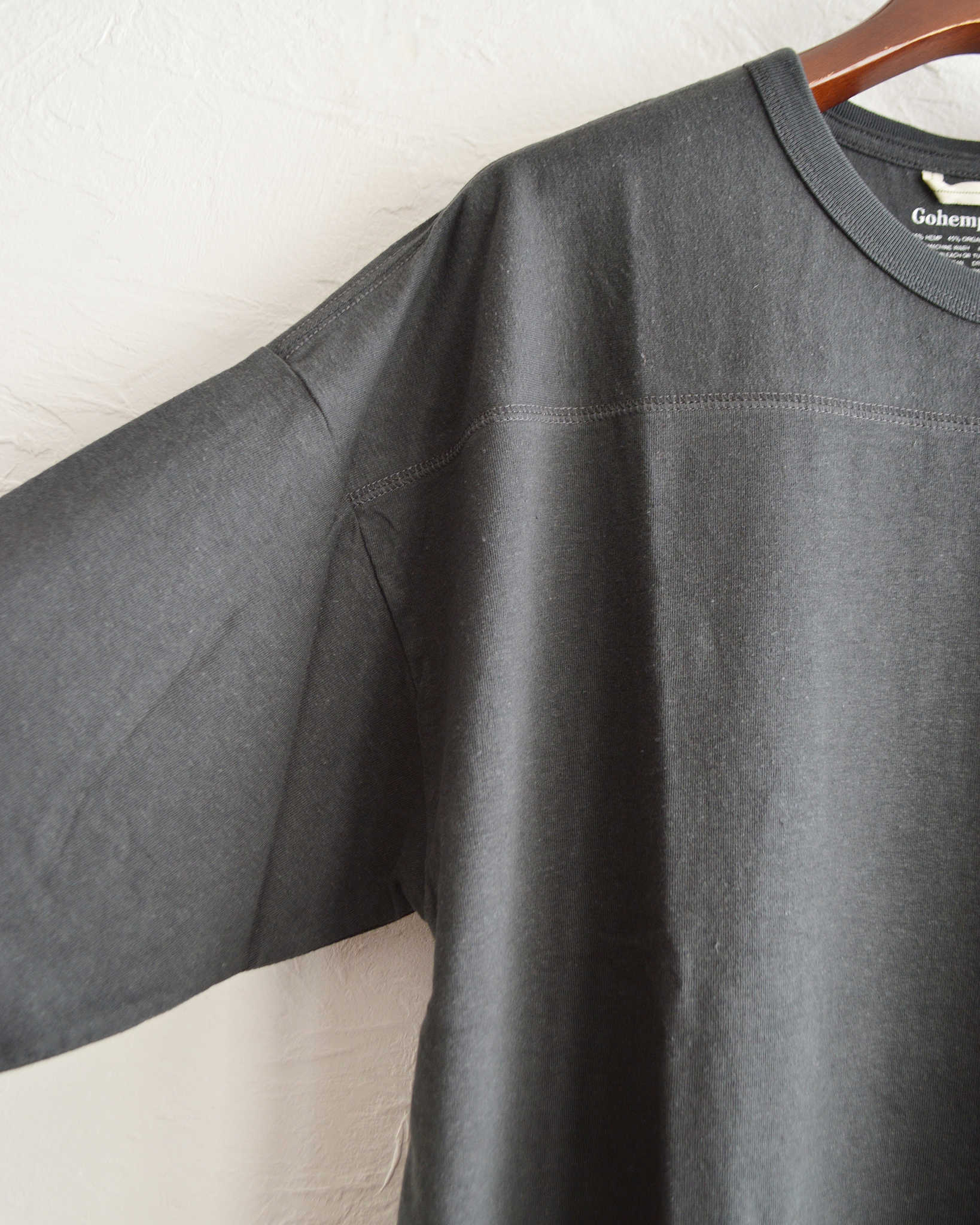 GOHEMP ゴーヘンプ / WIDE FOOTBALL TEE ワイドフットボールTEE (GUNMETAL GRAY ガンメタルグレー)