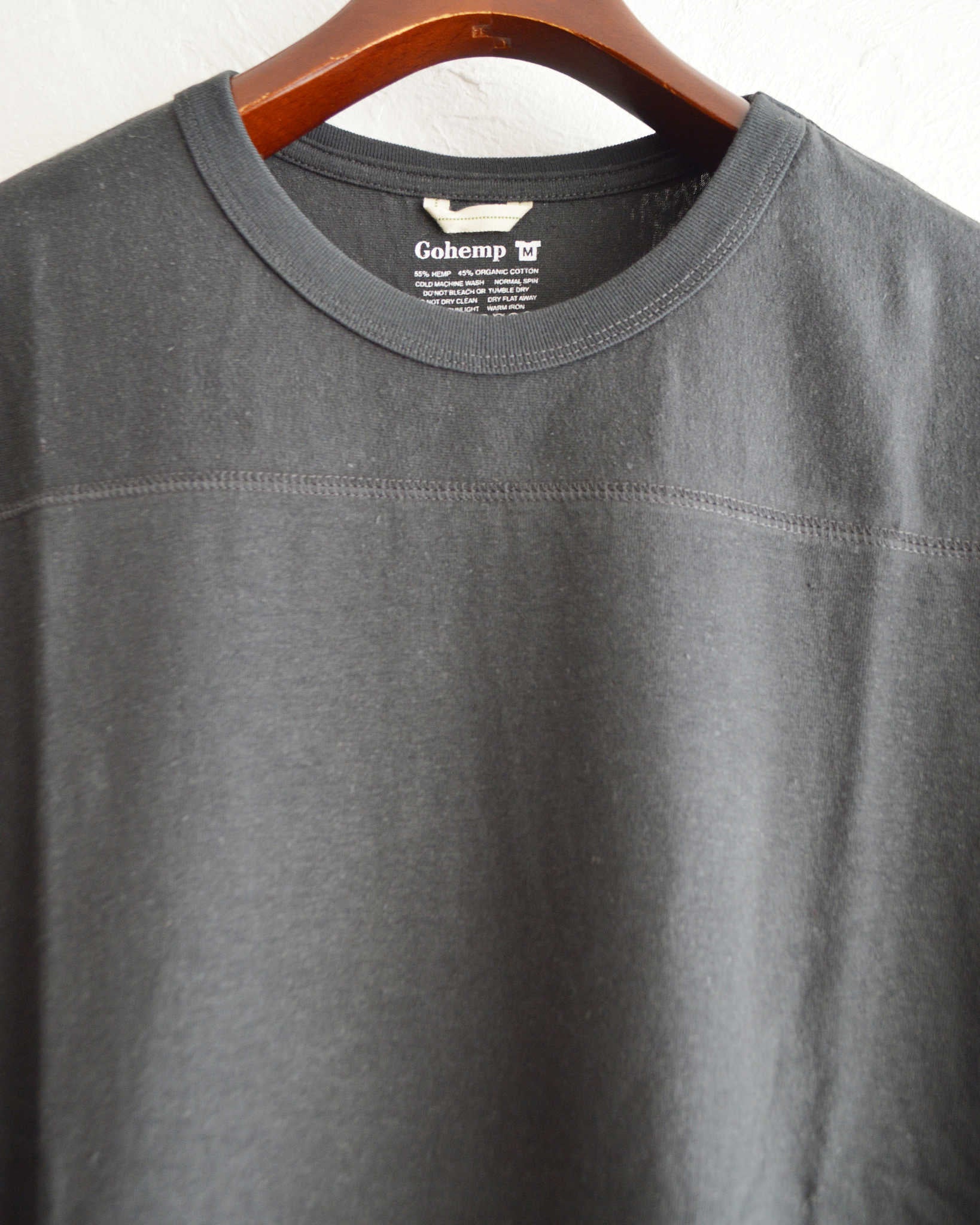 GOHEMP ゴーヘンプ / WIDE FOOTBALL TEE ワイドフットボールTEE (GUNMETAL GRAY ガンメタルグレー)