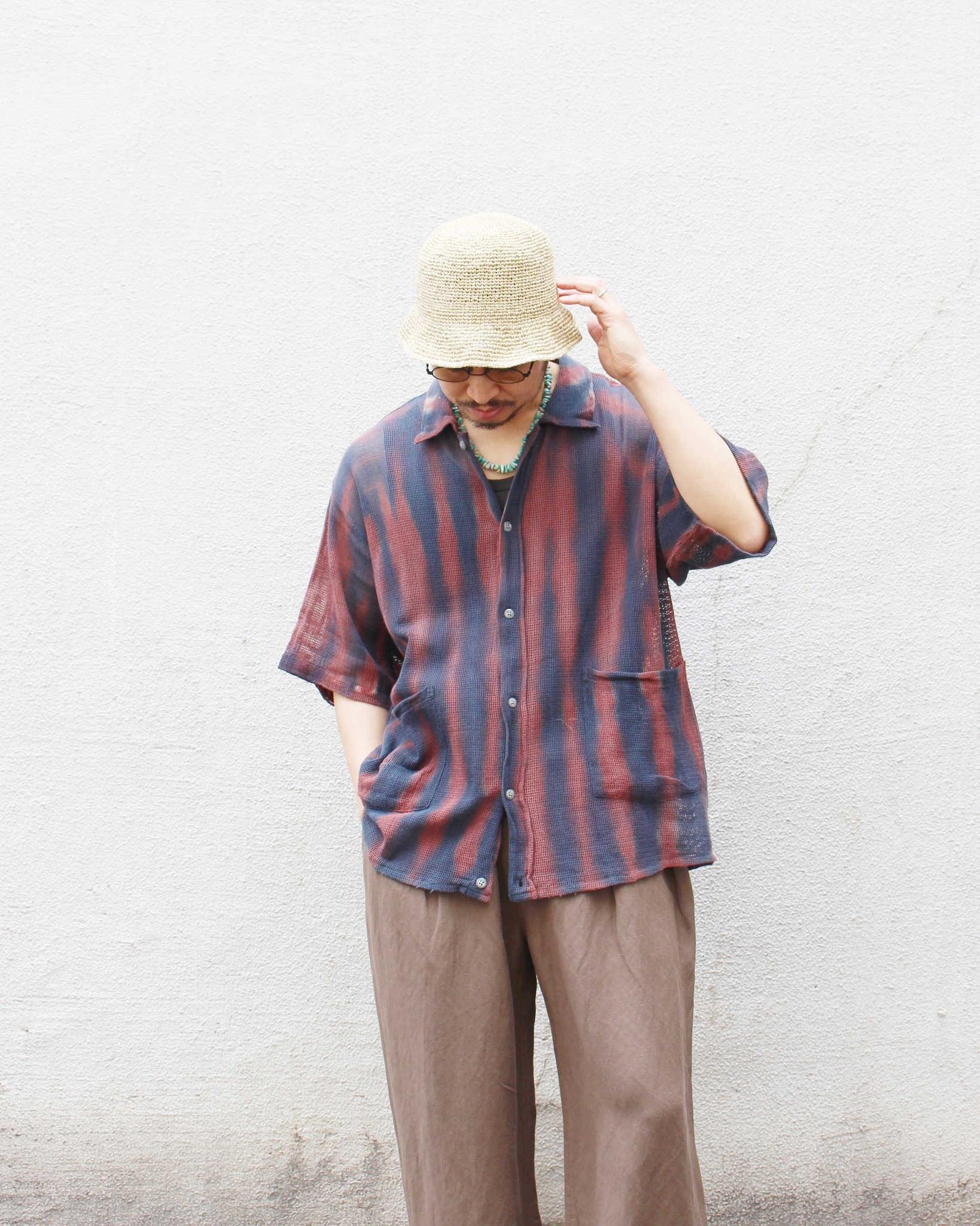 Nasngwam.×JAVARA ナスングワム ジャバラ / MOONLIGHT S/S JACKET ムーンライトショートスリーブジャケット (STRIPE ストライプ)