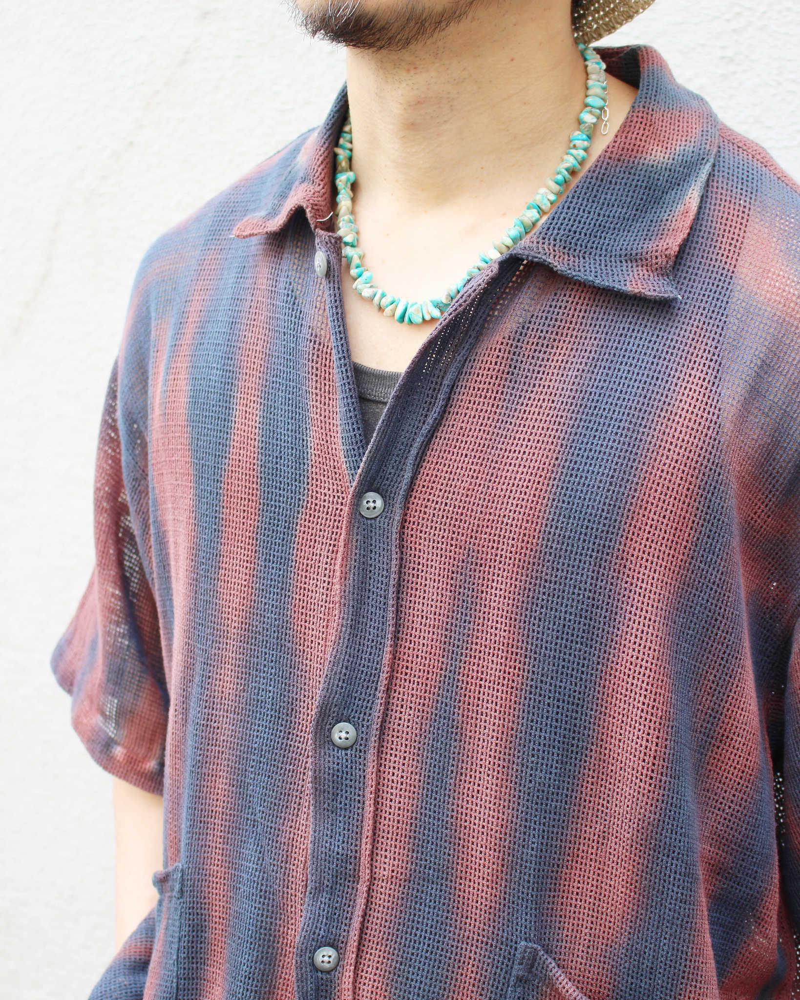 Nasngwam.×JAVARA ナスングワム ジャバラ / MOONLIGHT S/S JACKET ムーンライトショートスリーブジャケット (STRIPE ストライプ)