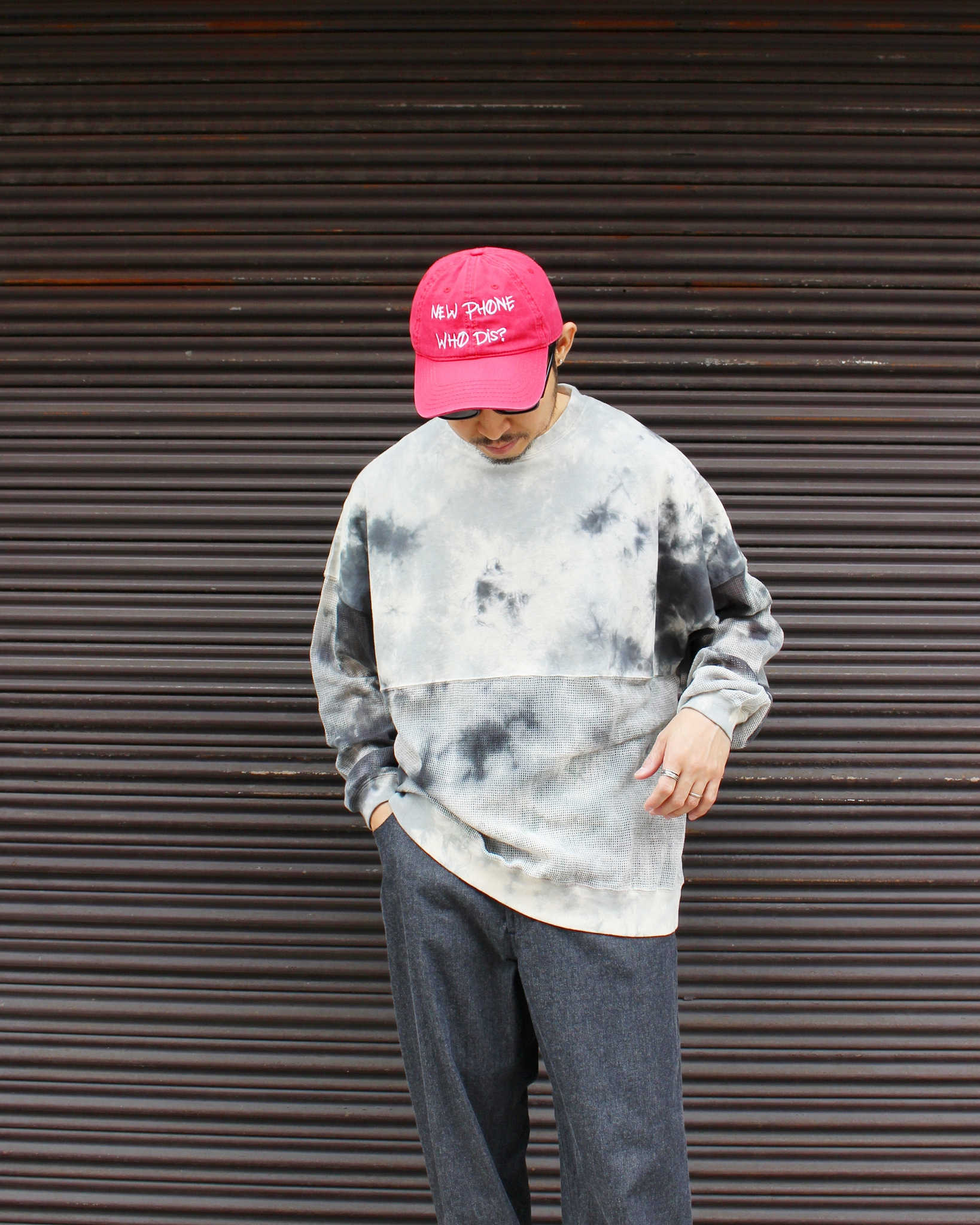 Nasngwam.×JAVARA ナスングワム ジャバラ / MOONLIGHT SWITCHING LS TEE ムーンライトスウィッチングロンTEE (GRAY グレー)