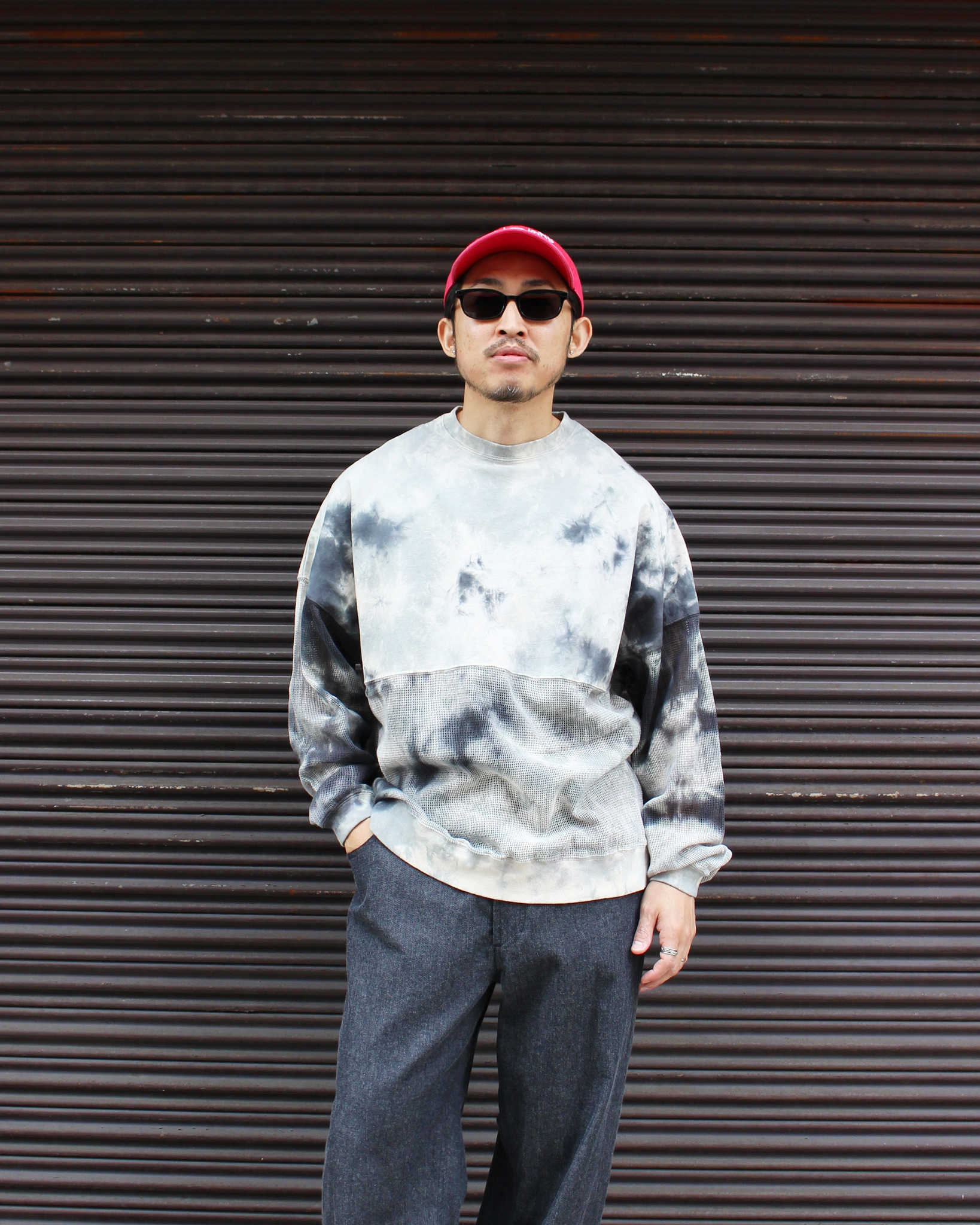Nasngwam.×JAVARA ナスングワム ジャバラ / MOONLIGHT SWITCHING LS TEE ムーンライトスウィッチングロンTEE (GRAY グレー)