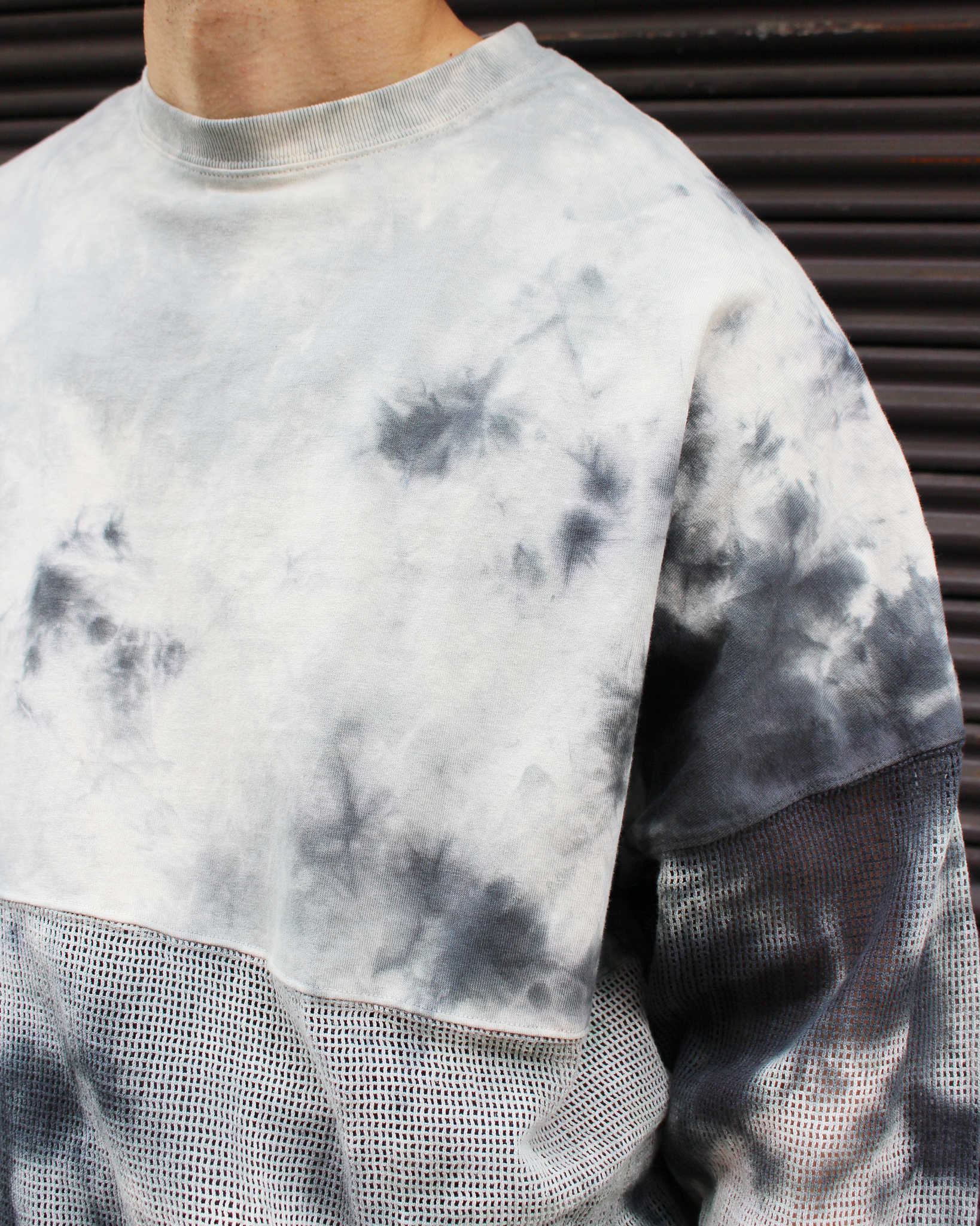 Nasngwam.×JAVARA ナスングワム ジャバラ / MOONLIGHT SWITCHING LS TEE ムーンライトスウィッチングロンTEE (GRAY グレー)