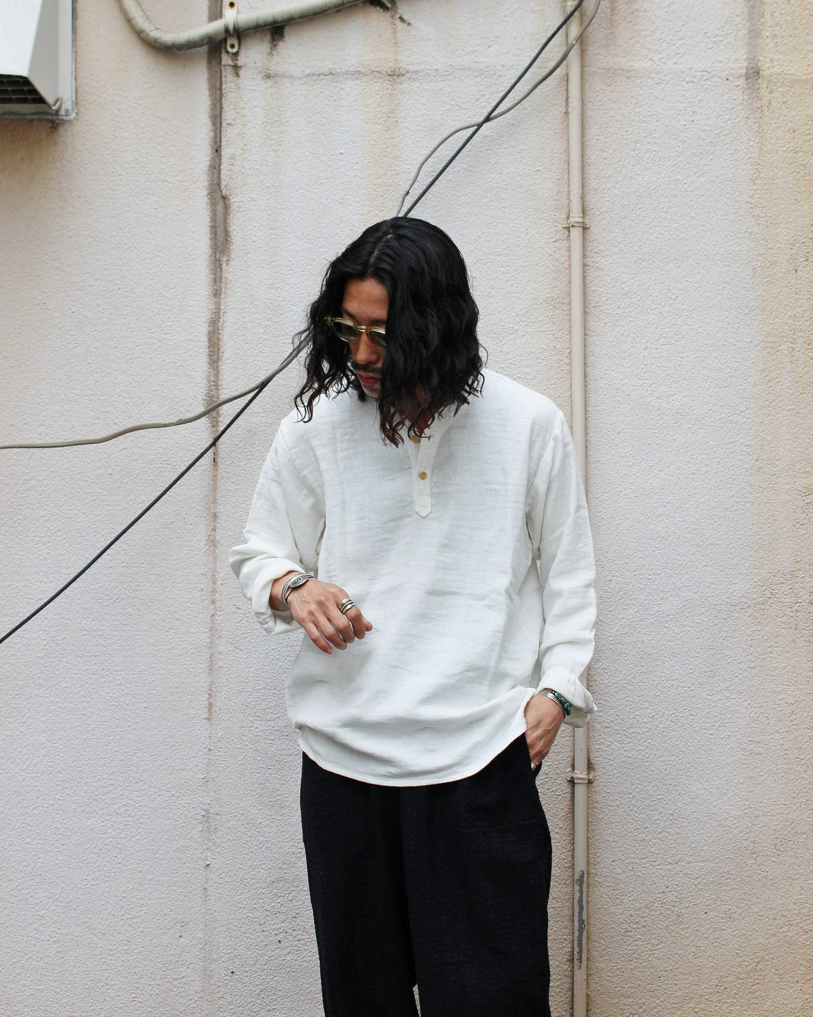 Nasngwam. ナスングワム / VAGRANT SHIRTS バグラントシャツ (WHITE ホワイト)