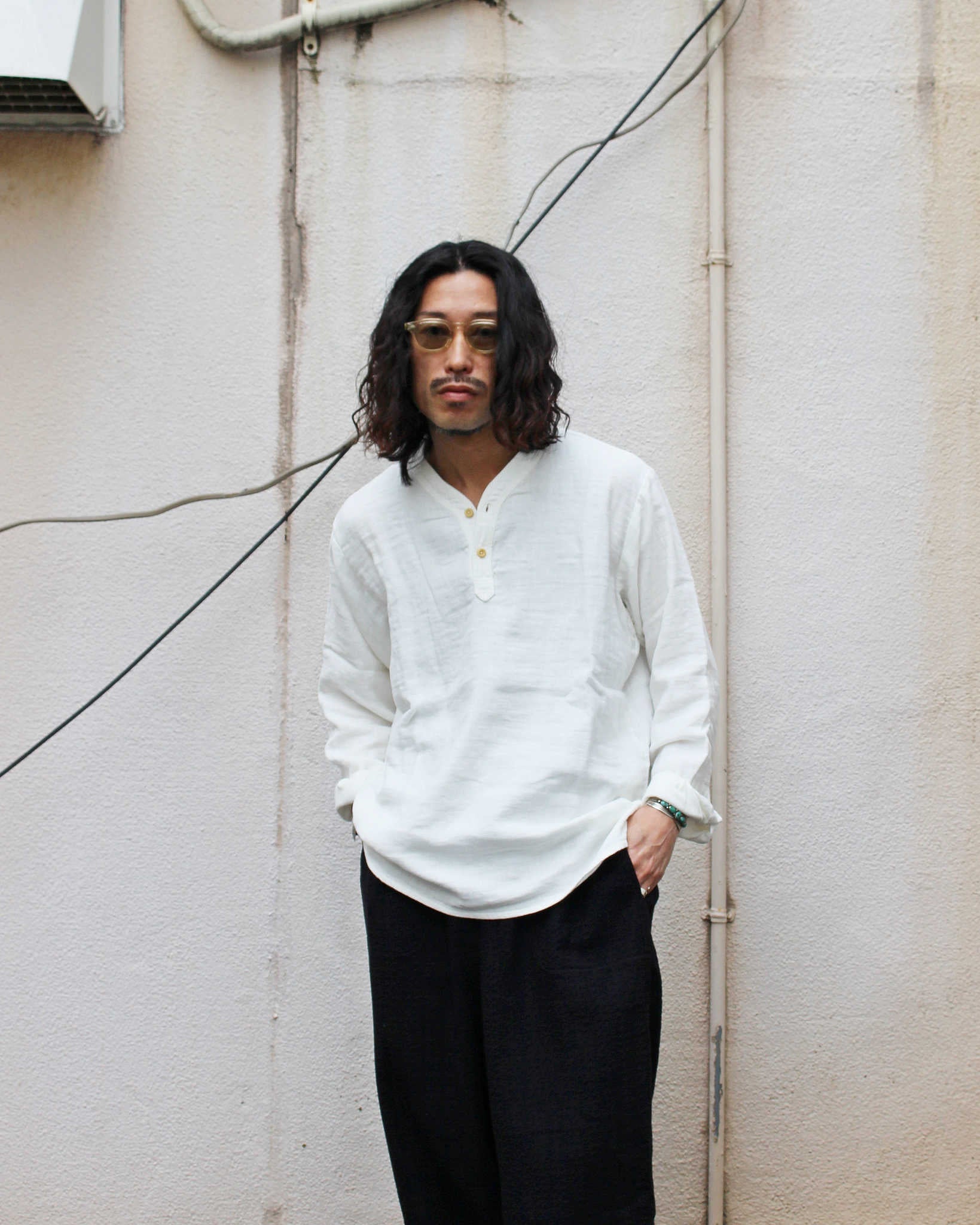 Nasngwam. ナスングワム / VAGRANT SHIRTS バグラントシャツ (WHITE ホワイト)