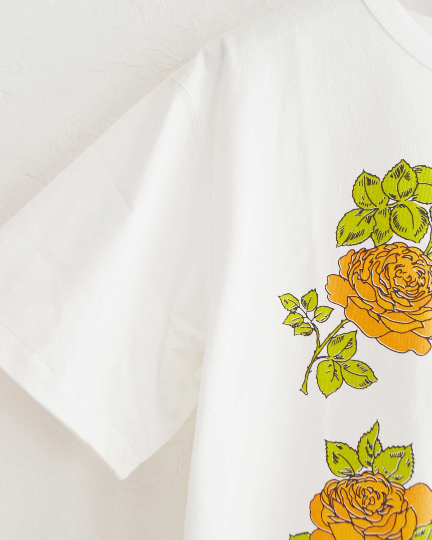 HAVE A GRATEFUL DAY ハブアグレイトフルデイ / T-SHIRT -SO MANY ROSES ティーシャツソーメニーローズ (WHITE/ORANGE ホワイトオレンジ)