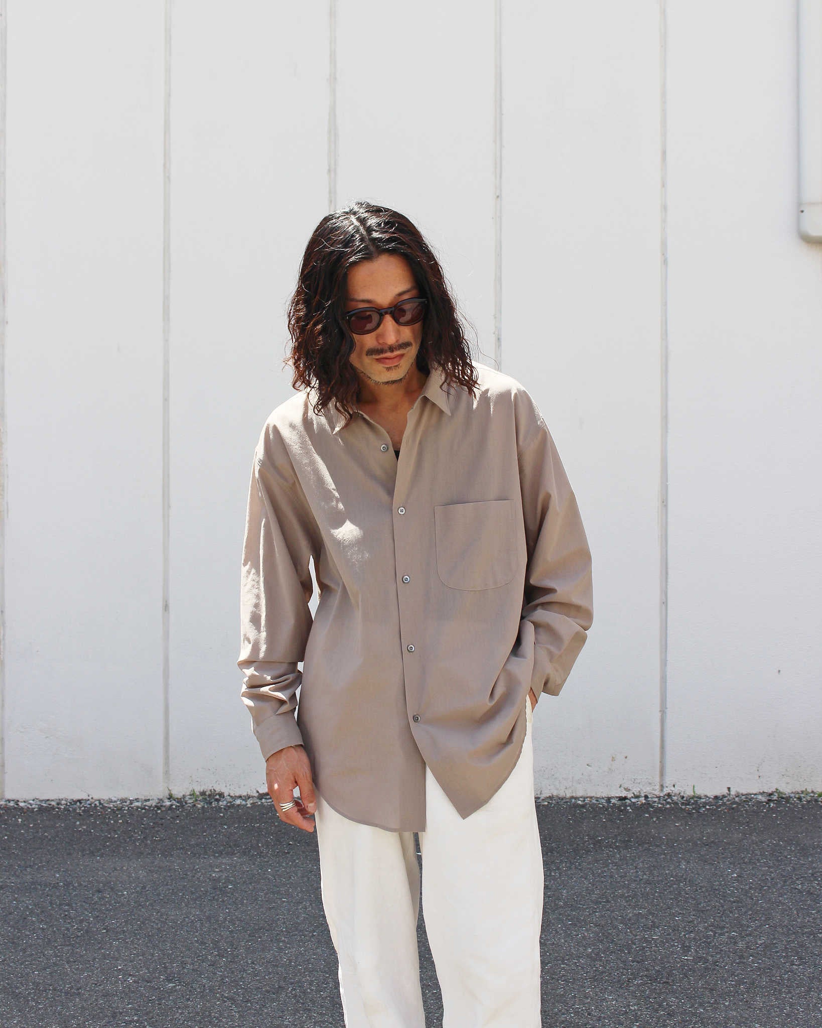 LAMOND ラモンド / VOILE LAWN SHIRTS JACKET ボイルローンシャツジャケト (GREIGE グレージュ)