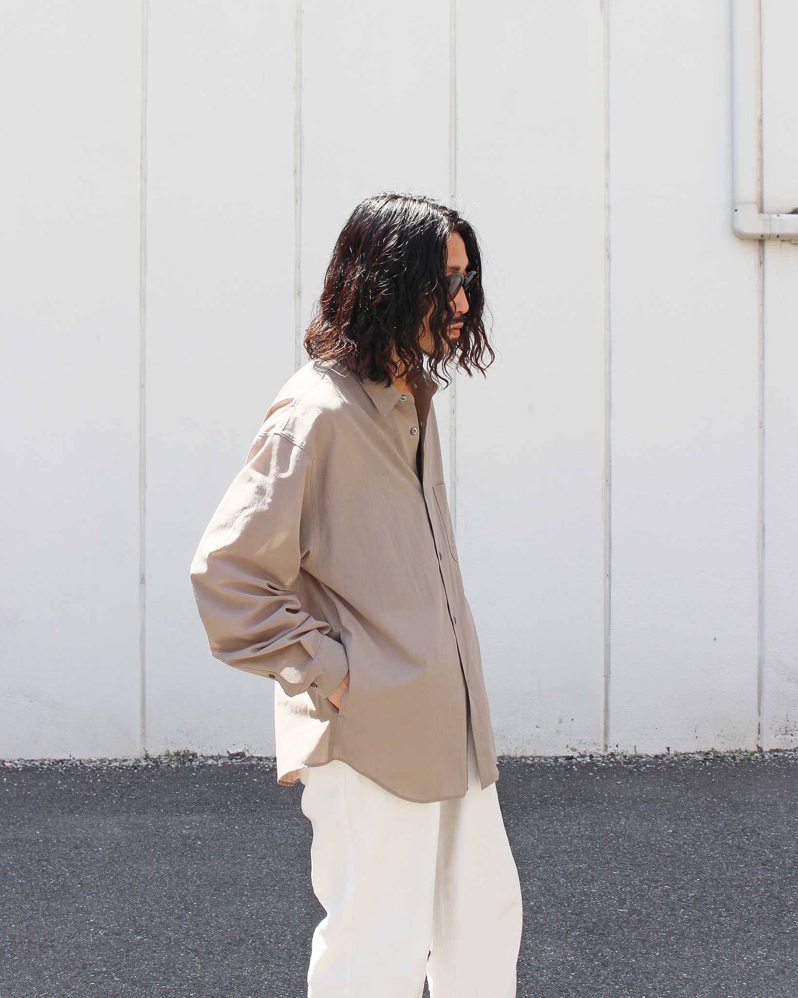LAMOND ラモンド / VOILE LAWN SHIRTS JACKET ボイルローンシャツジャケト (GREIGE グレージュ)